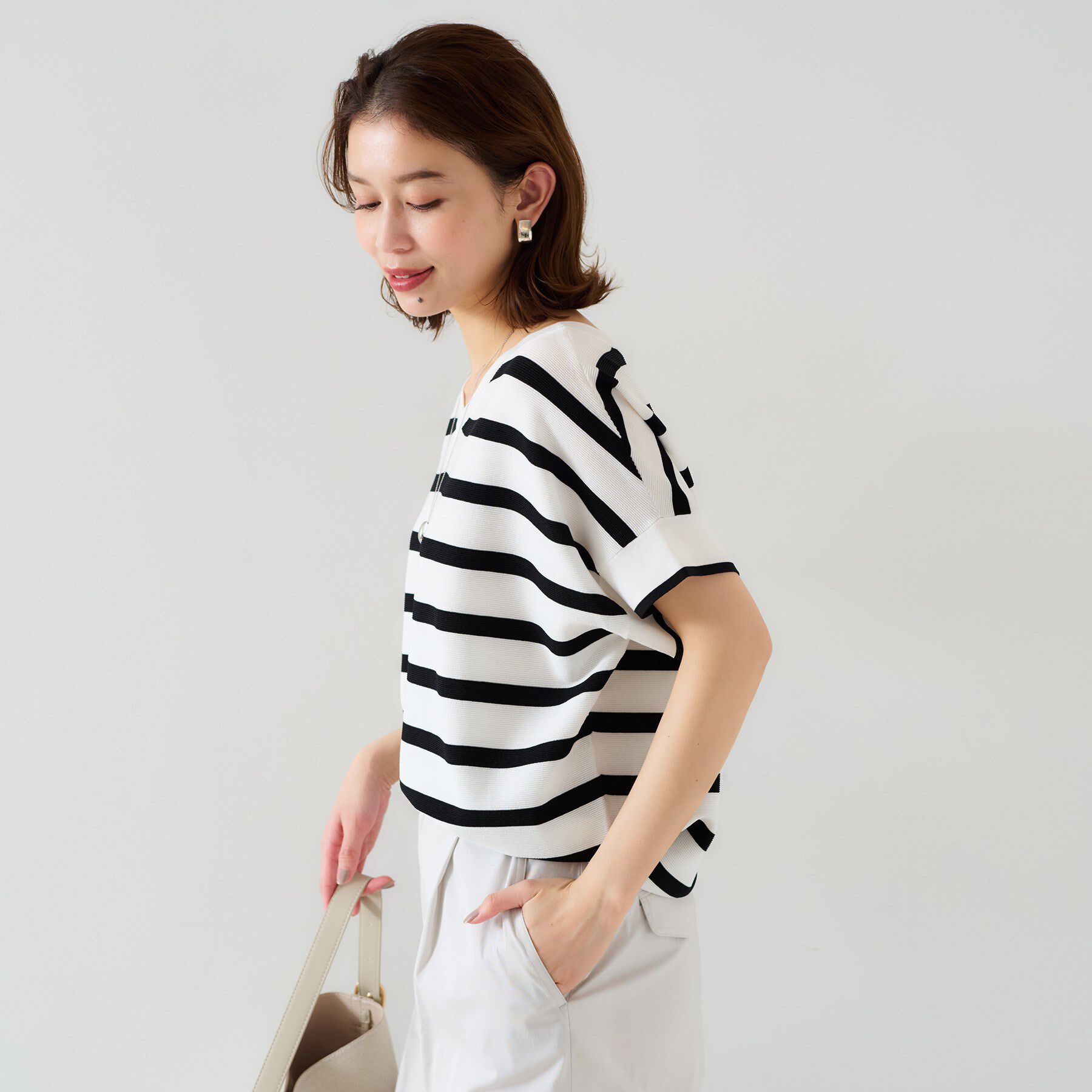 UNTITLED「【12色展開/体型カバー/2way】バウンドスリーブニット」|ニット・セーター|