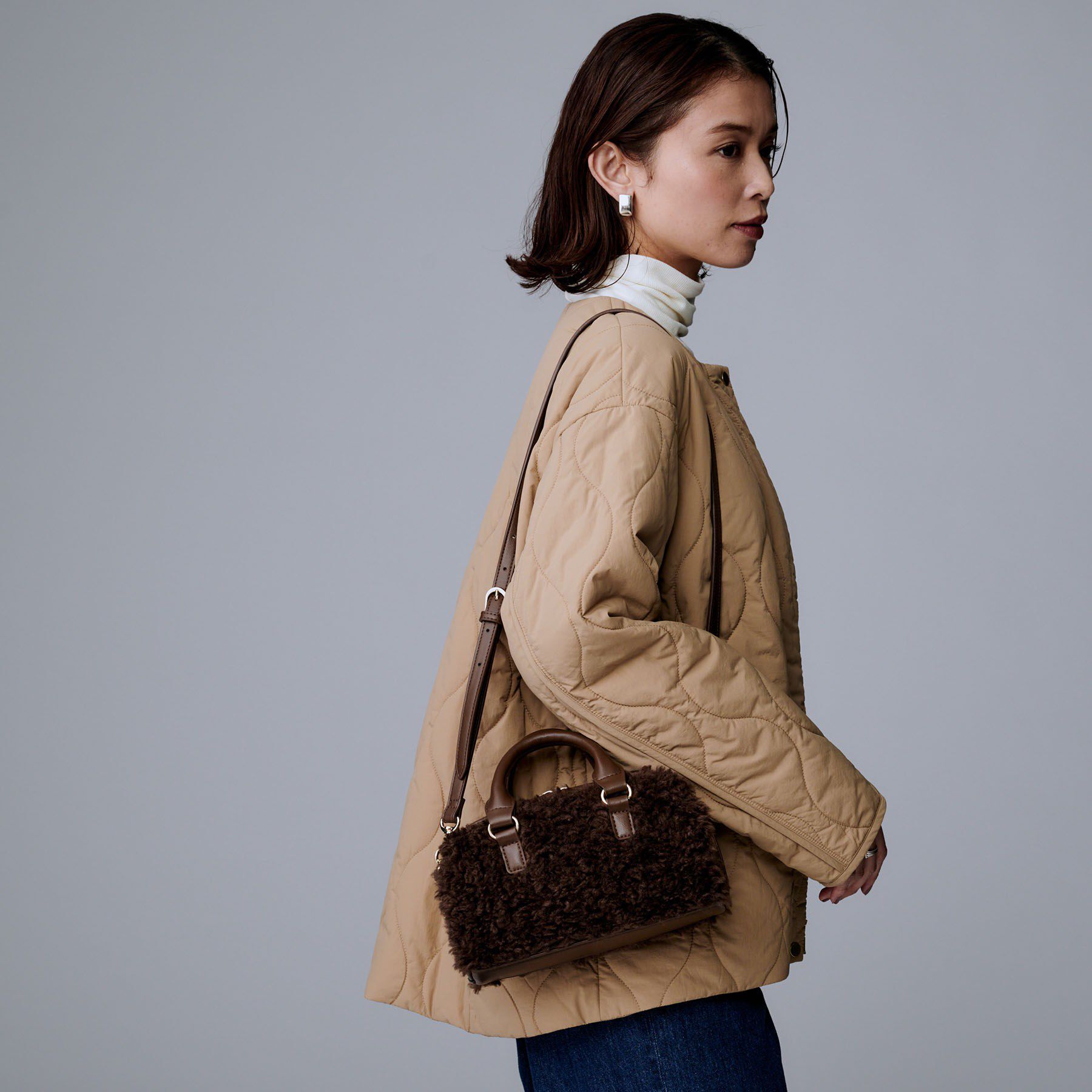 UNTITLED「【2Way/トレンド】フェイクファーボストンバッグ」|ボストンバッグ|