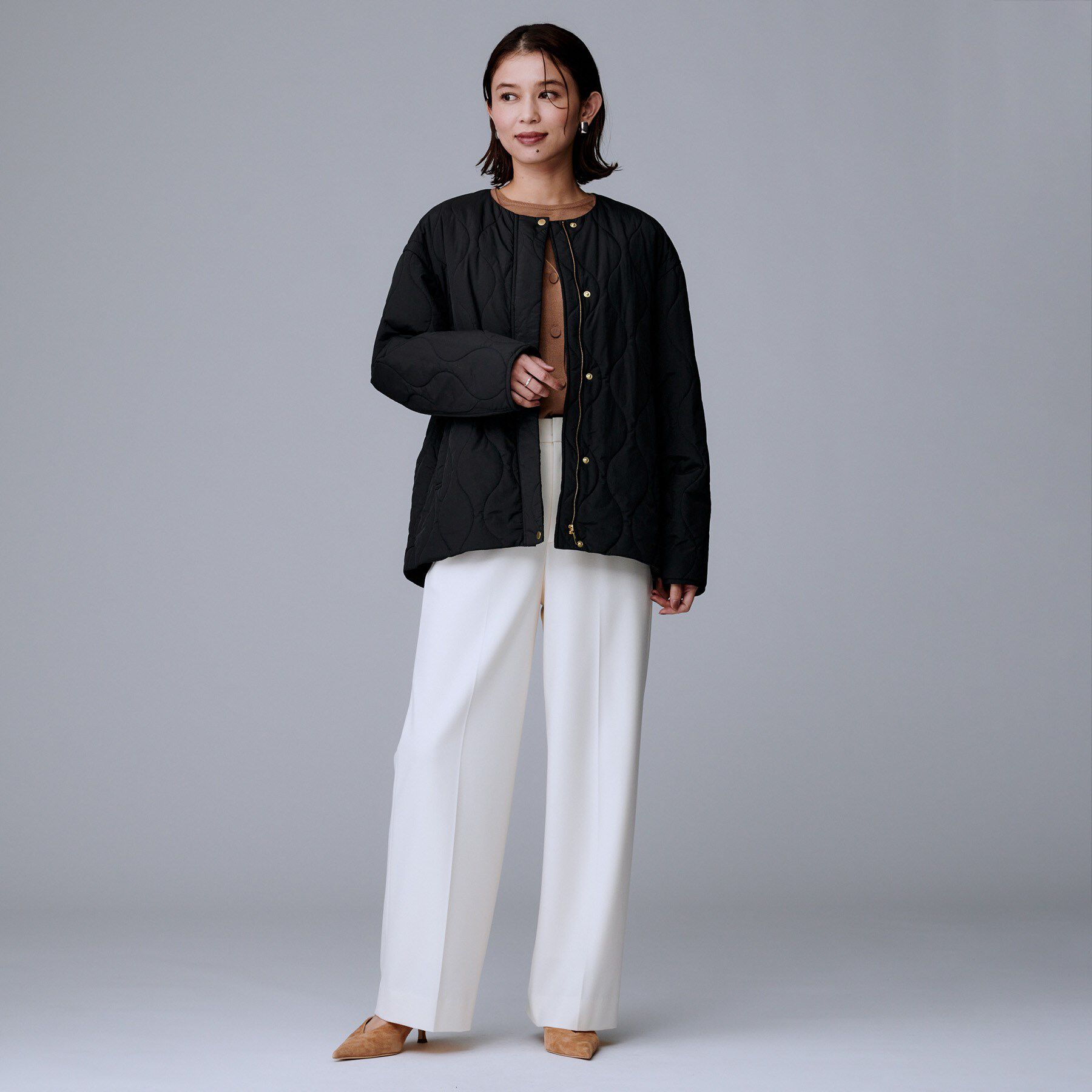 UNTITLED「【軽量／洗える／ファスナー付き】中綿 キルトコート」|ダウン|