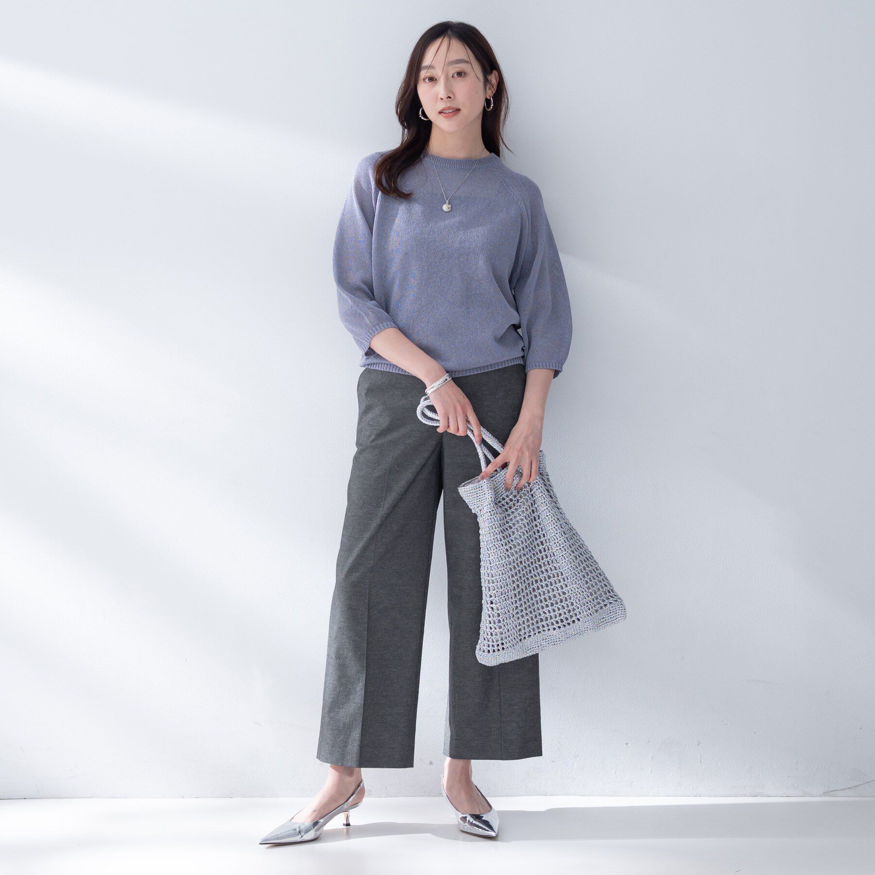 UNTITLED「【接触冷感/洗える/後ろウエストゴム】オックスワイドパンツ」|その他|