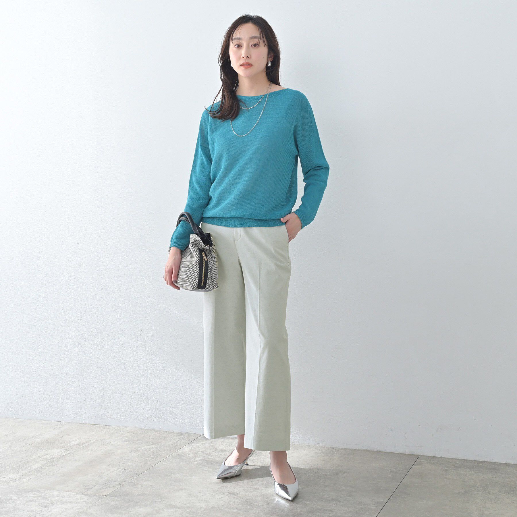 UNTITLED「【接触冷感/洗える/後ろウエストゴム】オックスワイドパンツ」|その他|