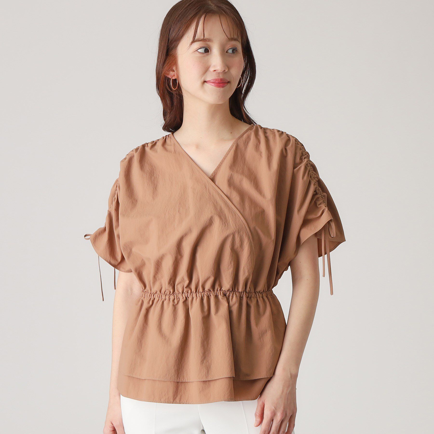 COUP DE CHANCE「【洗える／日本製】カシュクールタイプのギャザーブラウス」|シャツ・ブラウス|