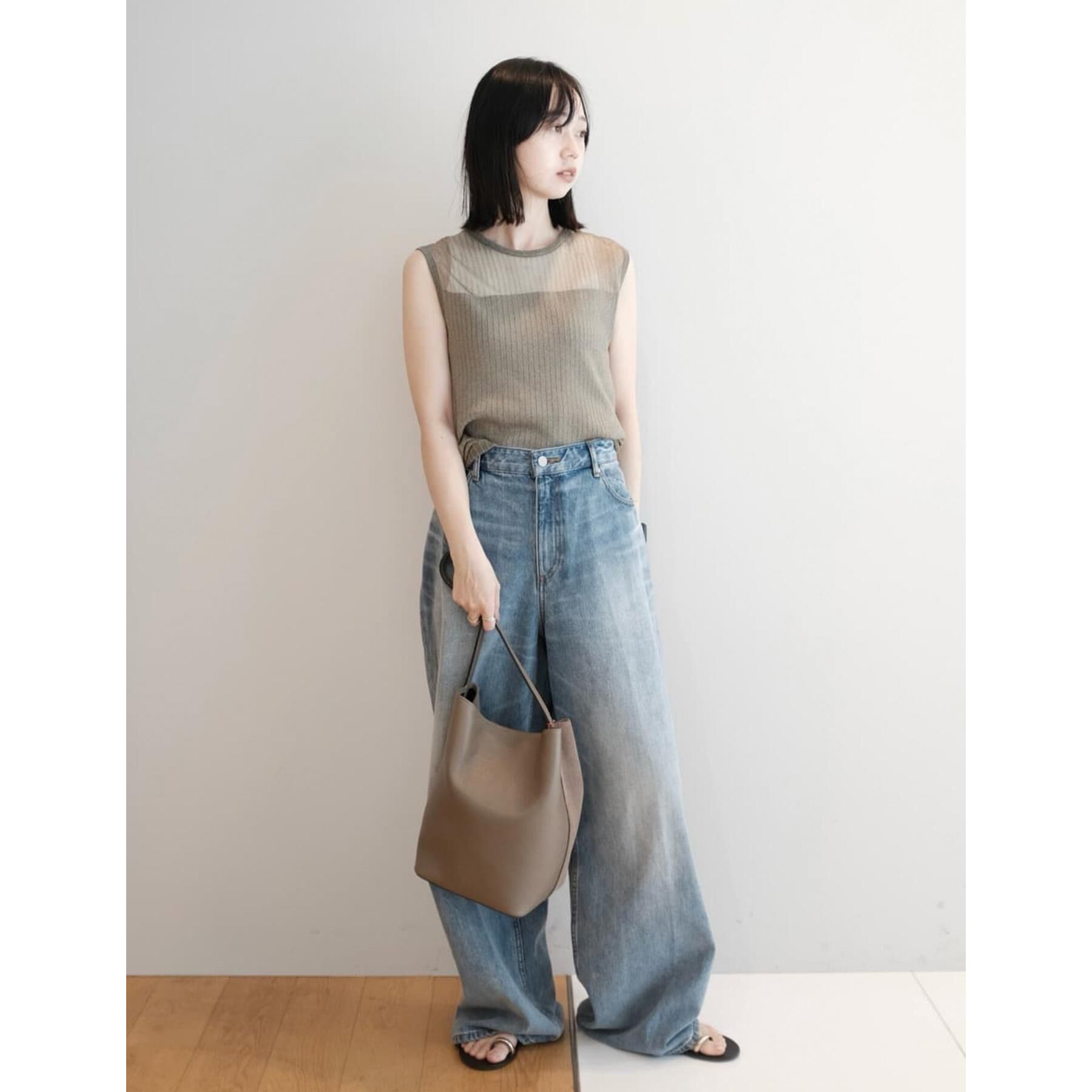 DRESSTERIOR「ヴィンテージ加工ワイドデニムパンツ」|デニム|