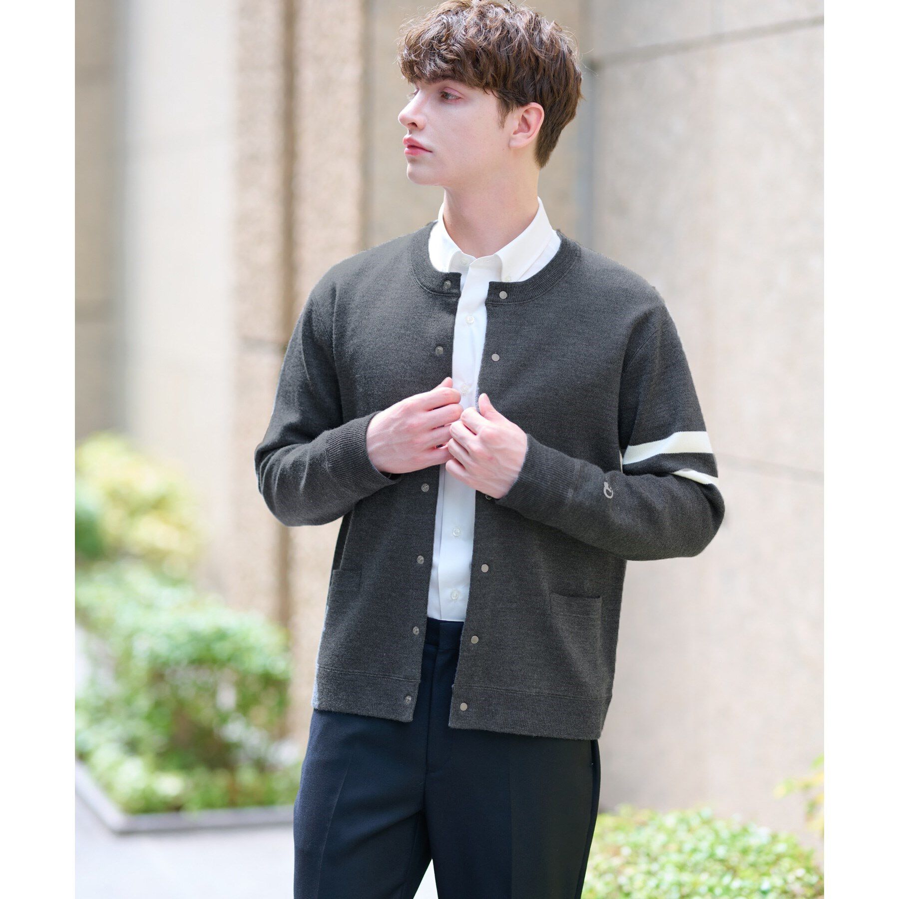 DRESSTERIOR「ウォッシャブル アームライン ラウンドカーディガン」|カーディガン|