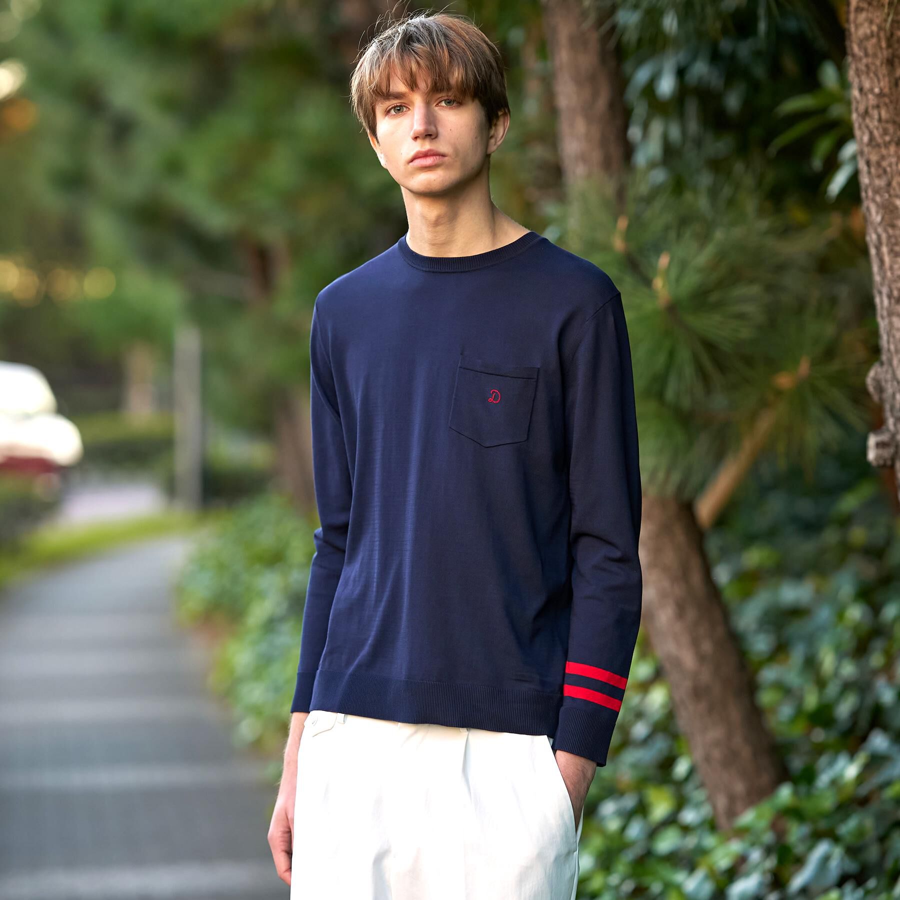 DRESSTERIOR「【ウォッシャブル】コットンシルク クルーニット」|ニット・セーター|