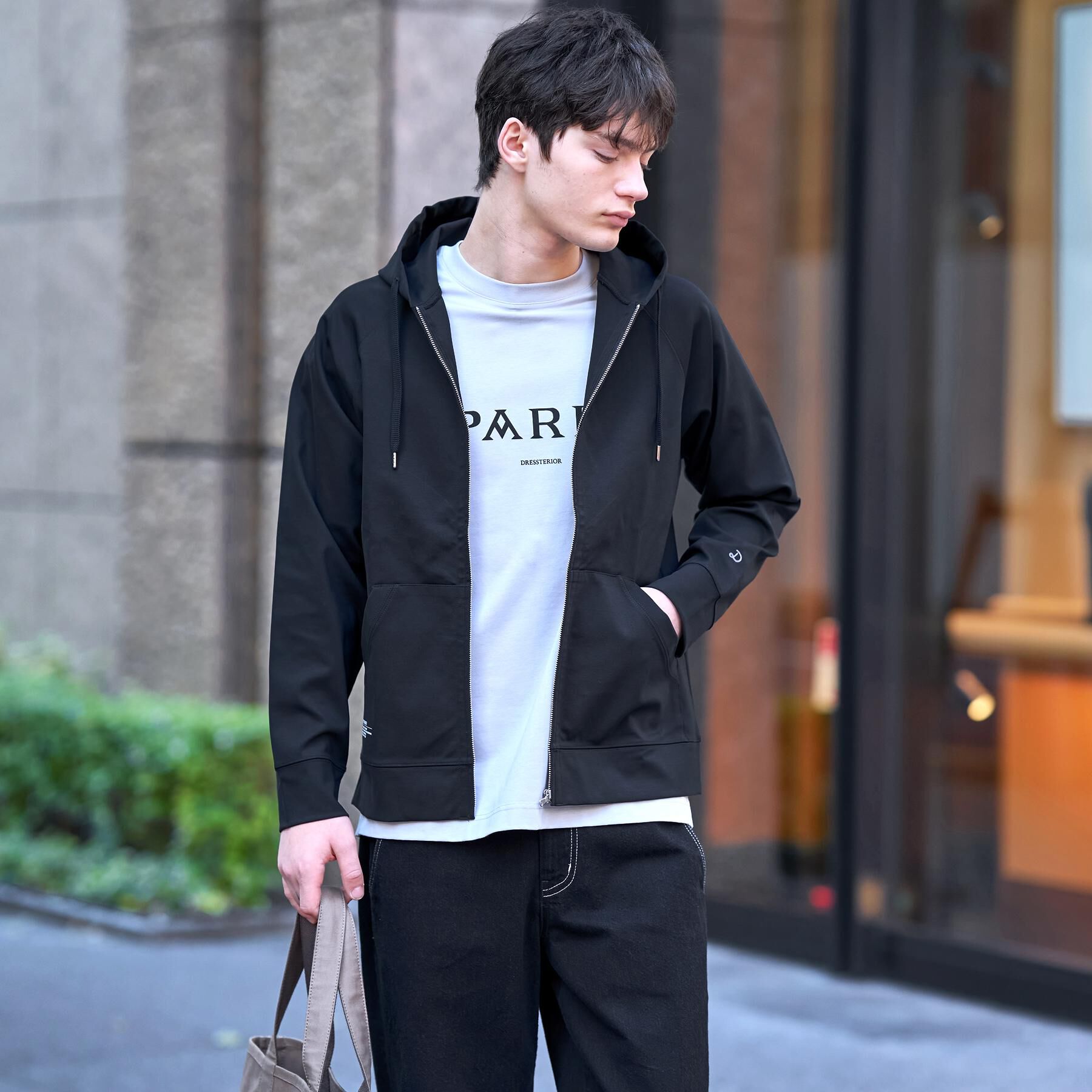 DRESSTERIOR「【接触冷感／セットアップ可】ドライタッチ ハイカウントジップアップパーカ」|パーカー|