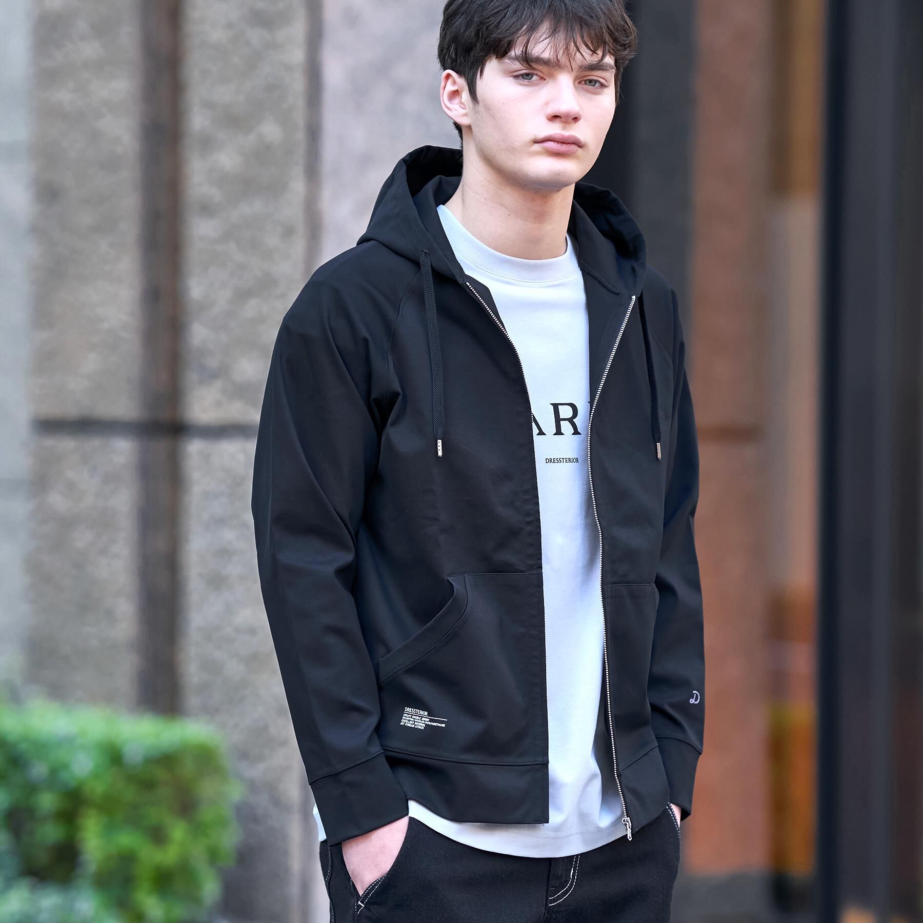 DRESSTERIOR「【接触冷感／セットアップ可】ドライタッチ ハイカウントジップアップパーカ」|パーカー|