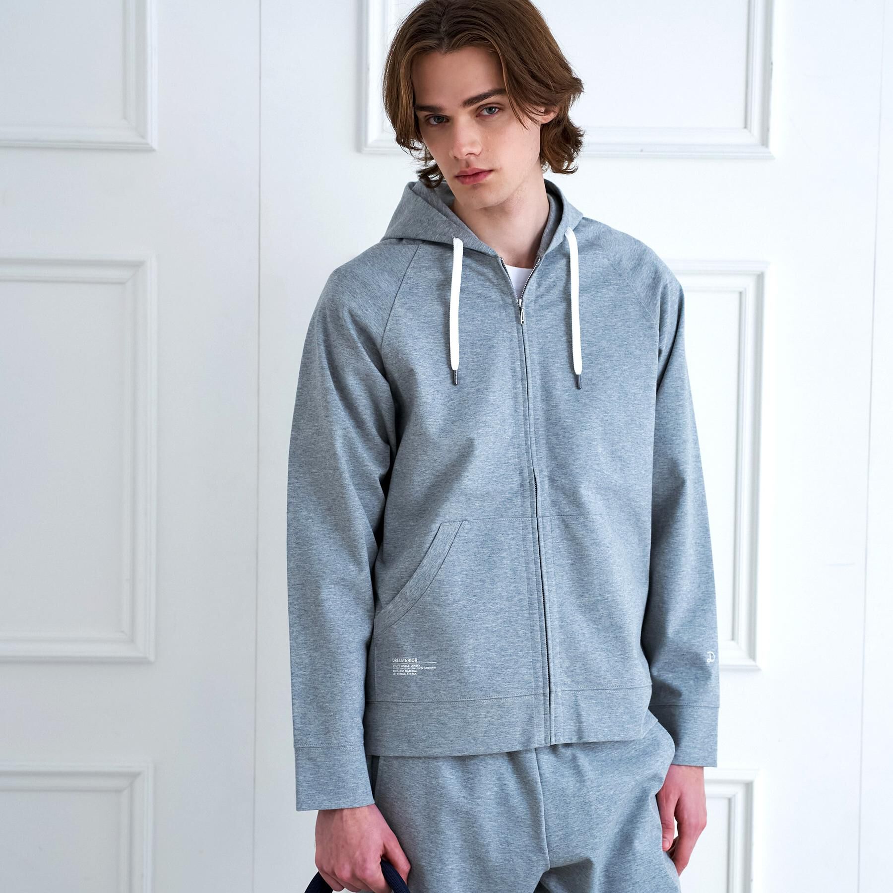 DRESSTERIOR「【接触冷感／セットアップ可】ドライタッチ ハイカウントジップアップパーカ」|パーカー|