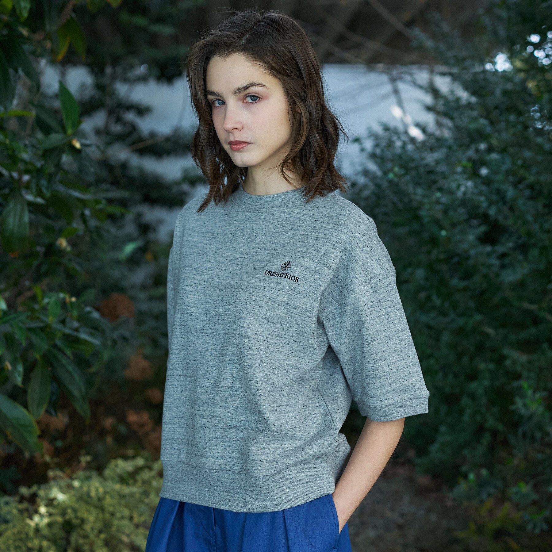 DRESSTERIOR「【セットアップ可/ウォッシャブル】ストレッチ裏毛ハーフスリーブプルオーバー」|Tシャツ・カットソー|