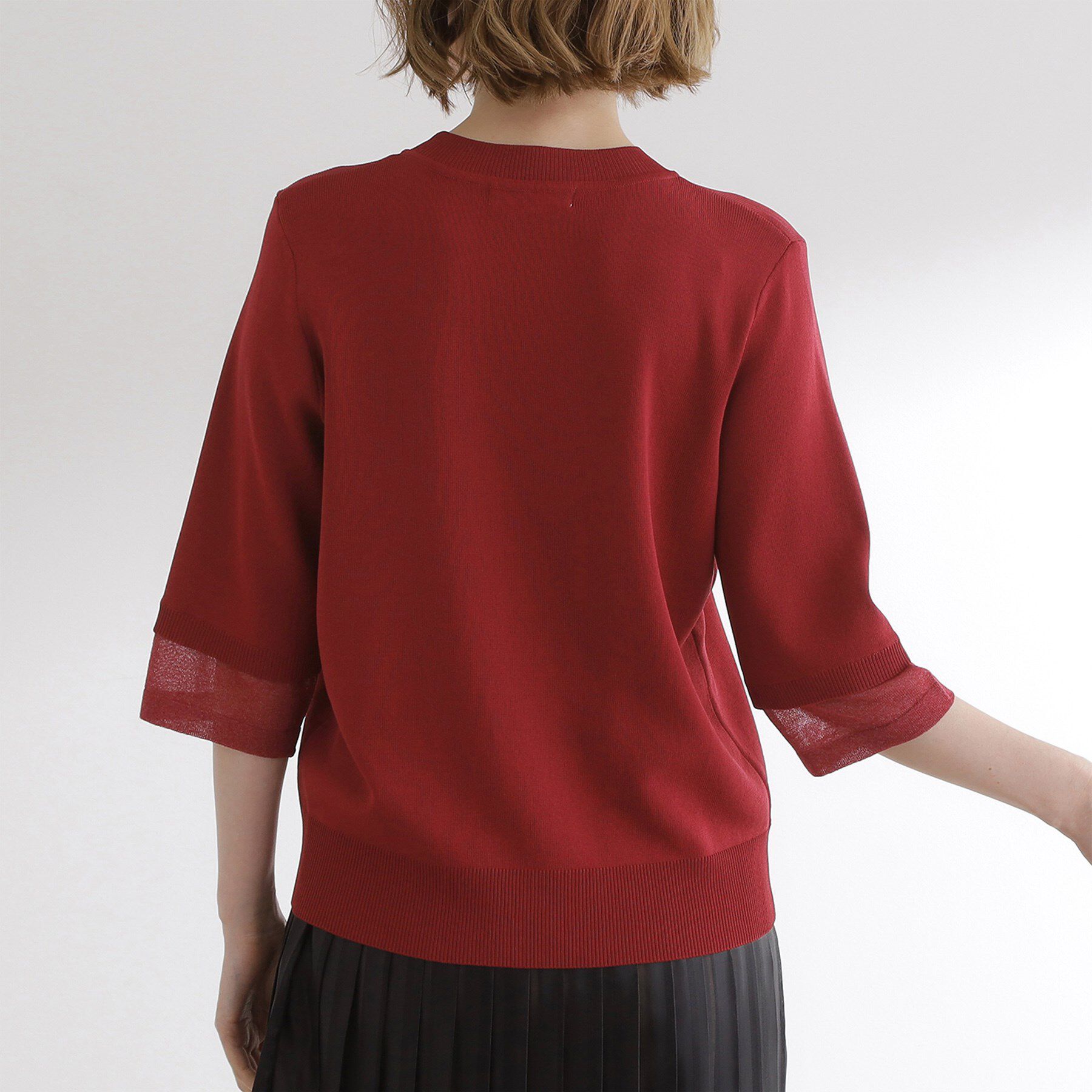 grove「【ひんやり多機能】やわらかドライタッチ 袖口シアードッキングプルオーバー」|ニット・セーター|