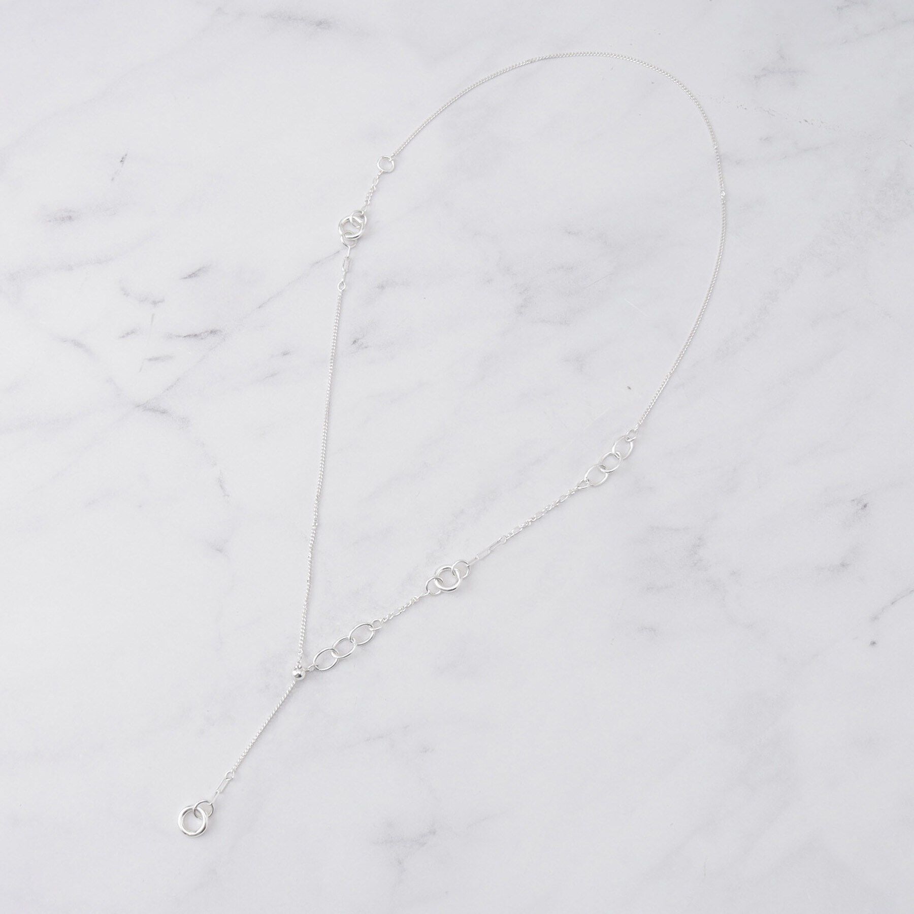 INDIVI「【フリードロップ／2WAY／Y字】ひねりパーツネックレス」|ネックレス|シルバー(006)