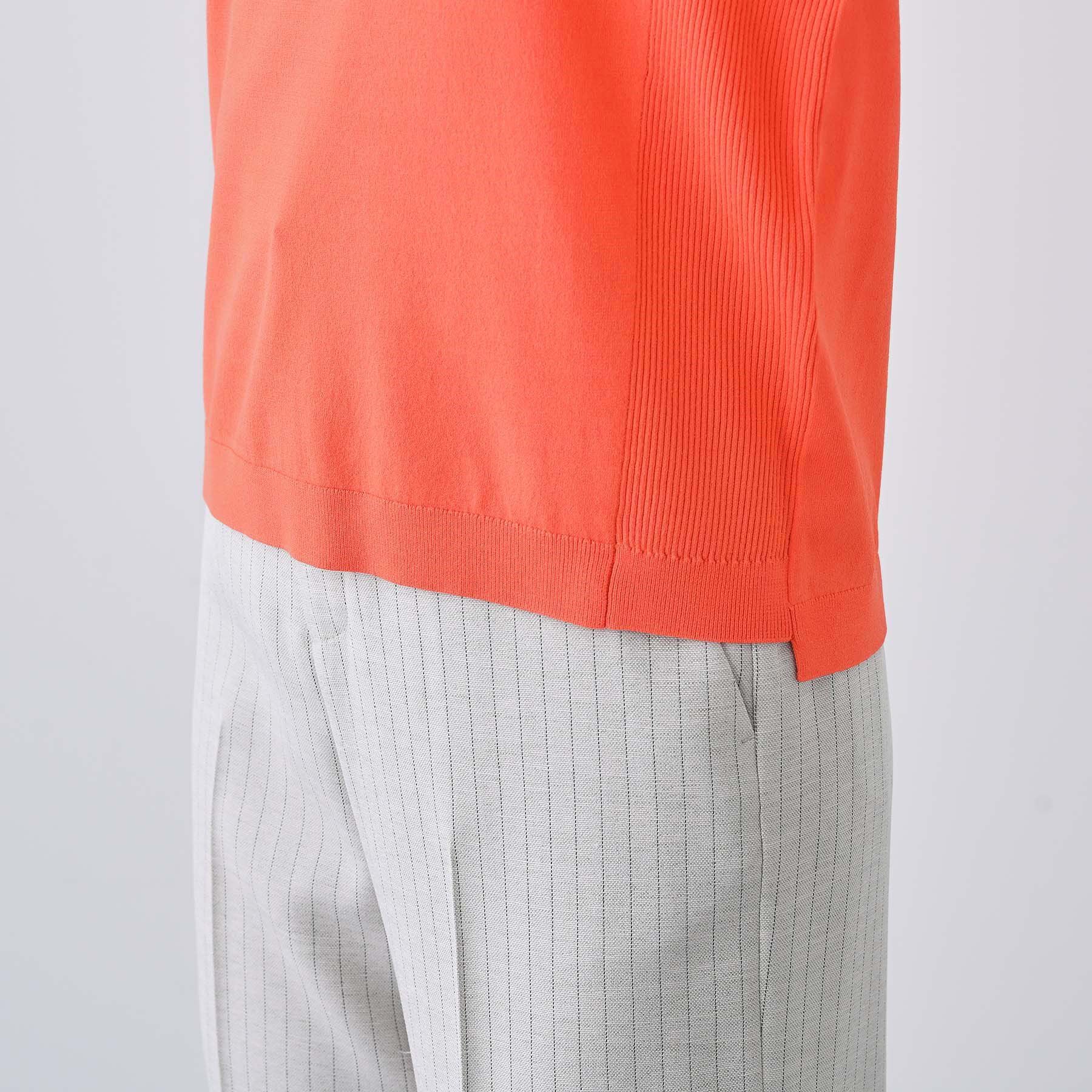 INDIVI「【洗える／清涼感】レーヨンストレッチ 安心丈の半袖ニット」|ニット・セーター|