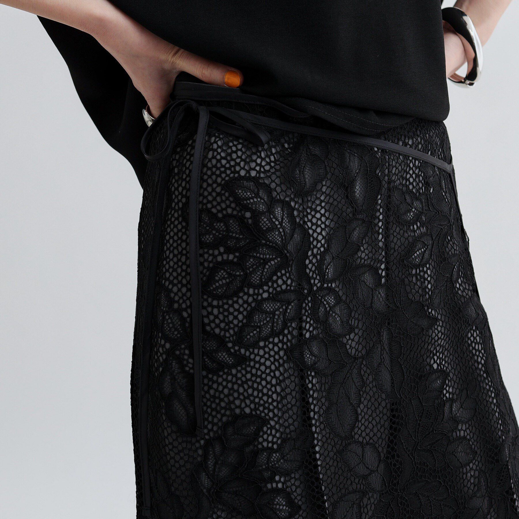 GALLEST「レースチュールオーバースカート」|スカート|