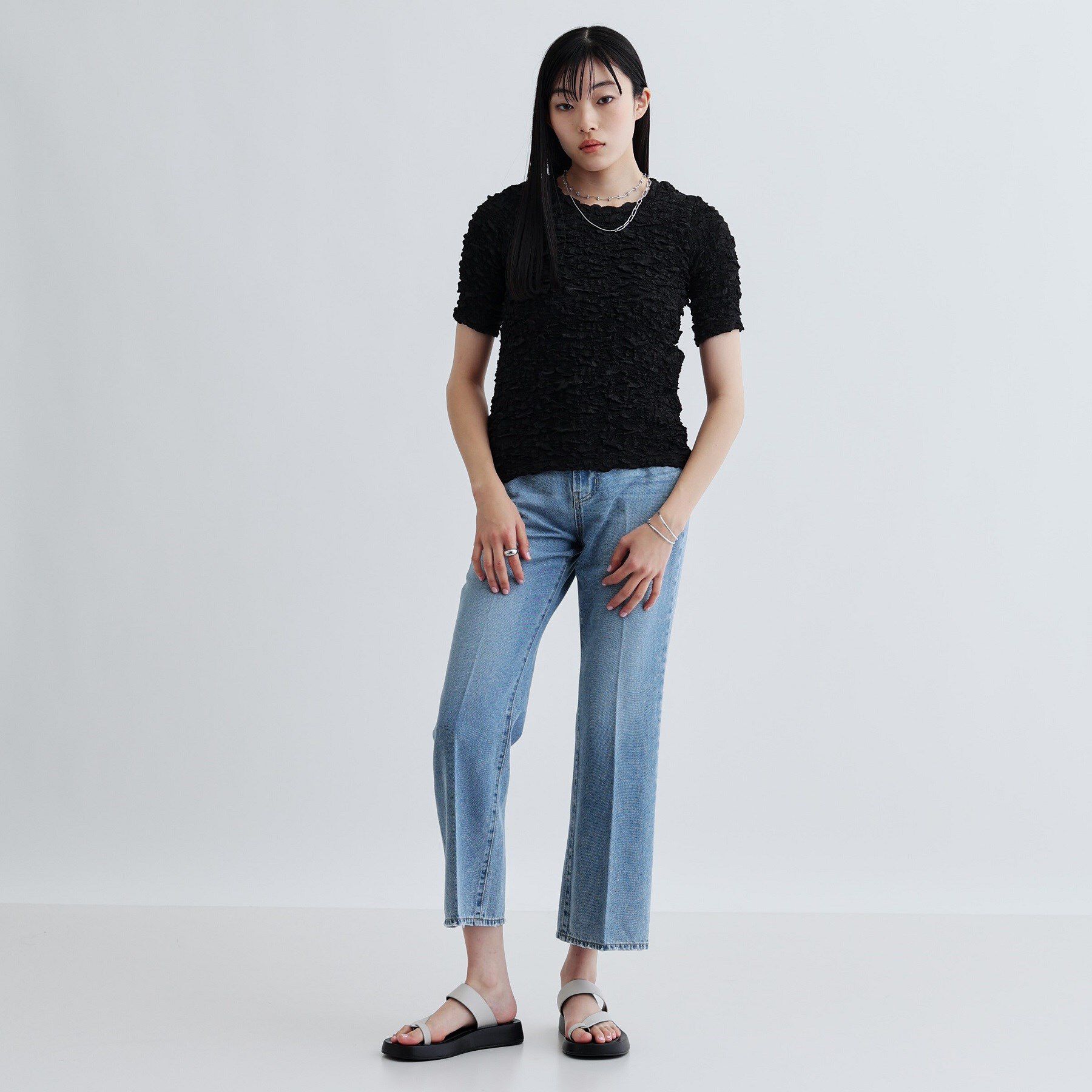 GALLEST「ライトフレアデニム」|デニム|ブルー(091)