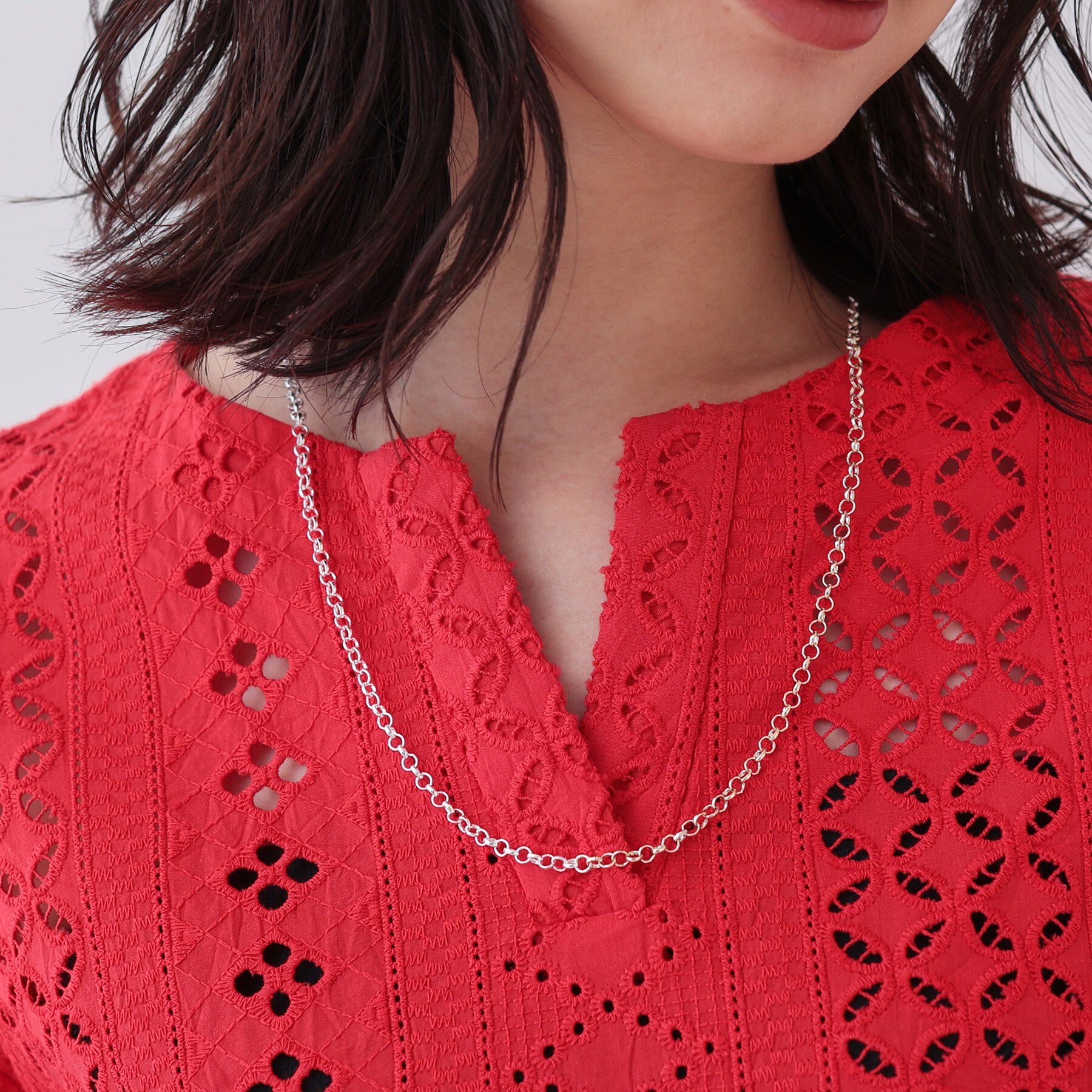 INDIVI「バイカラーショートネックレス」|ネックレス|