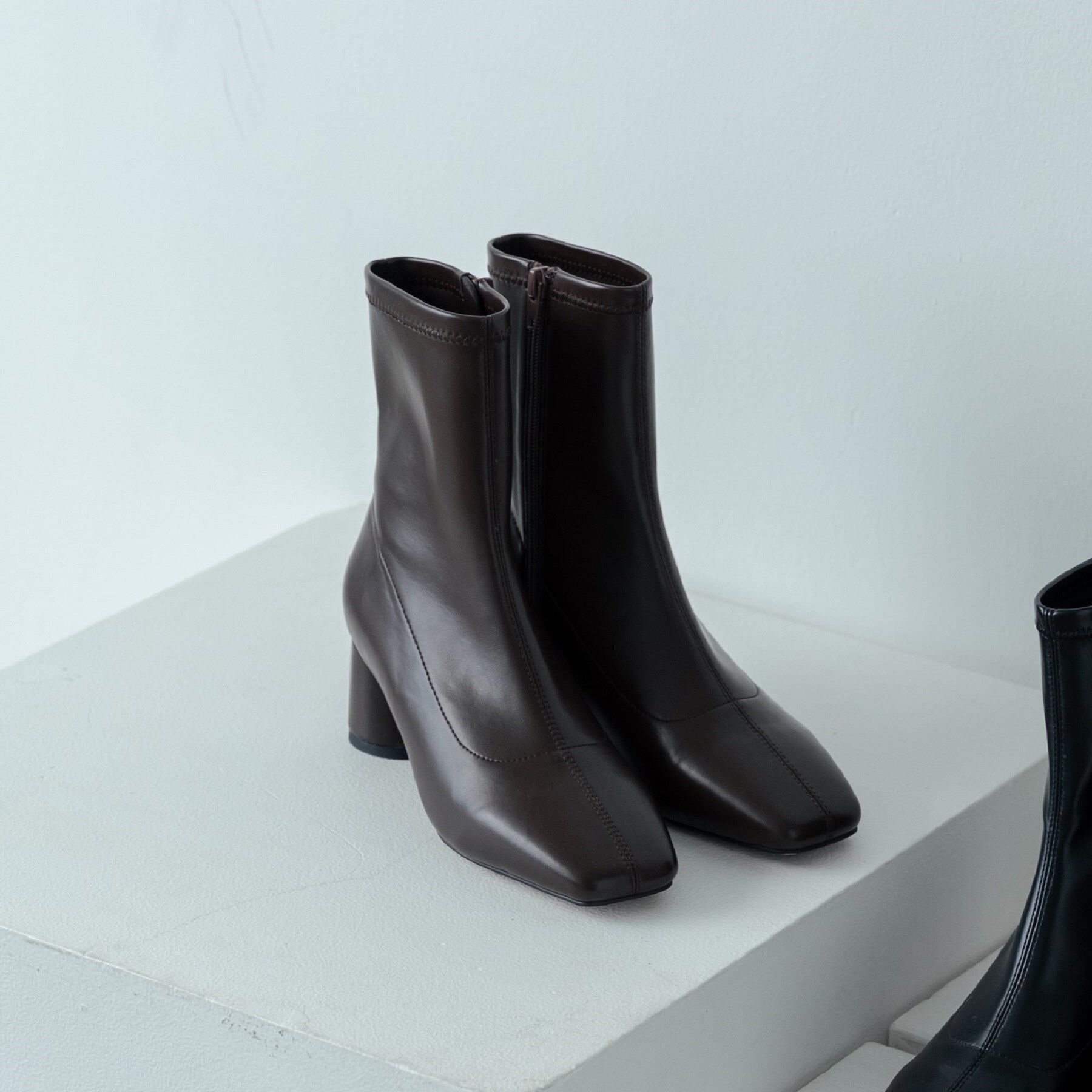 GALLEST「【再入荷】パネルストレッチショートブーツ」|ショートブーツ|ブラウン(044)