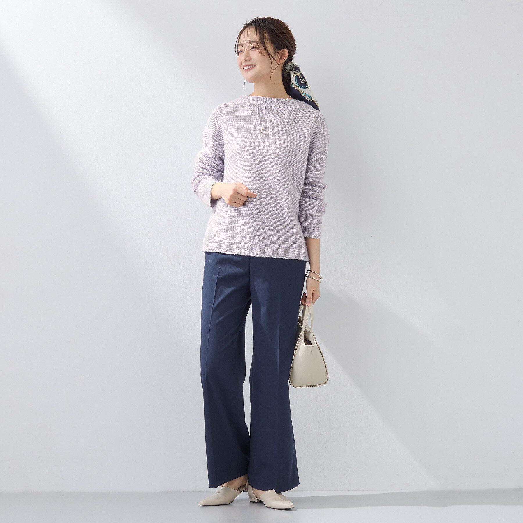 INDIVI「【洗える／大人ラメ】カラーMIXボトルネックニット」|ニット・セーター|