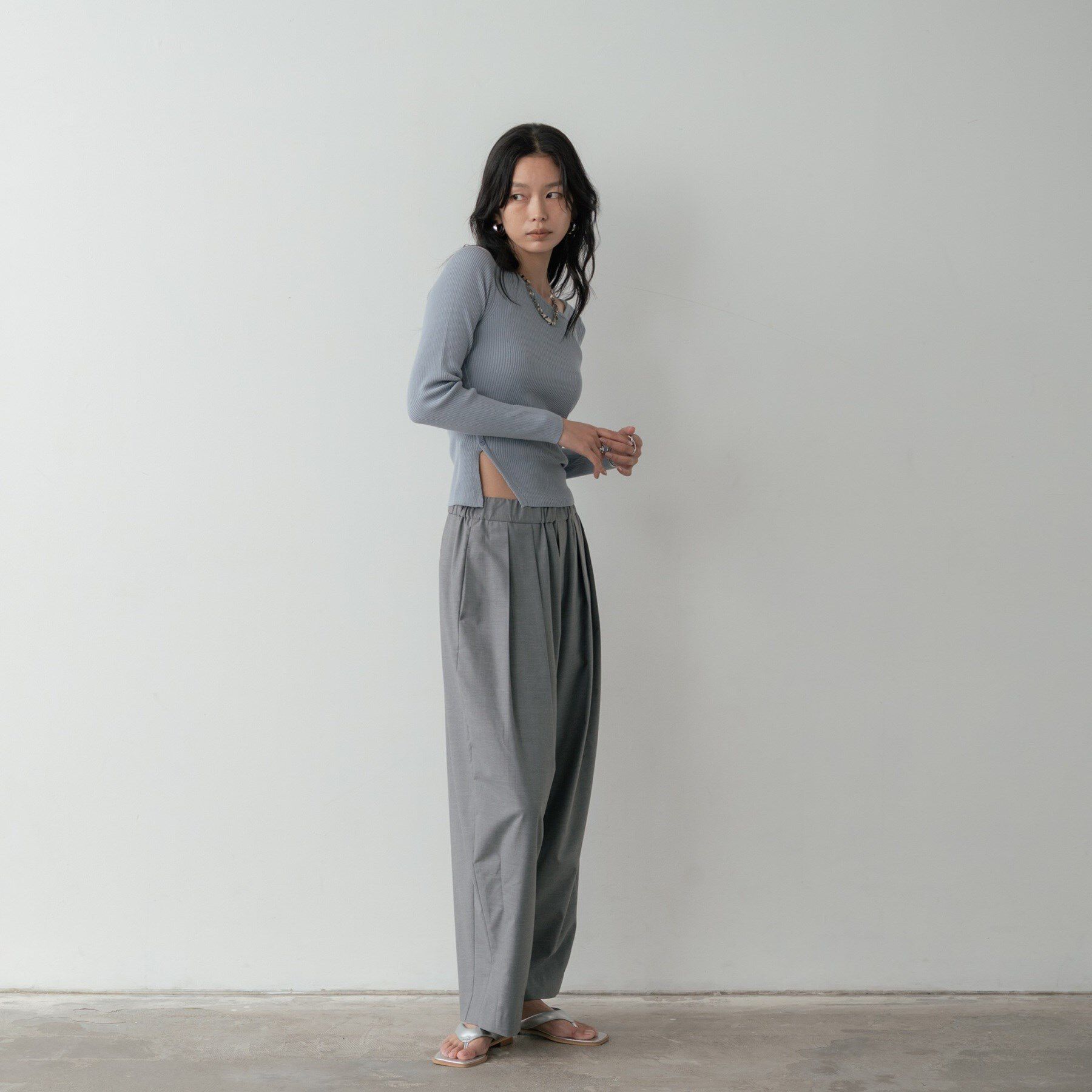 GALLEST「オフショルスリットリブニット」|ニット・セーター|