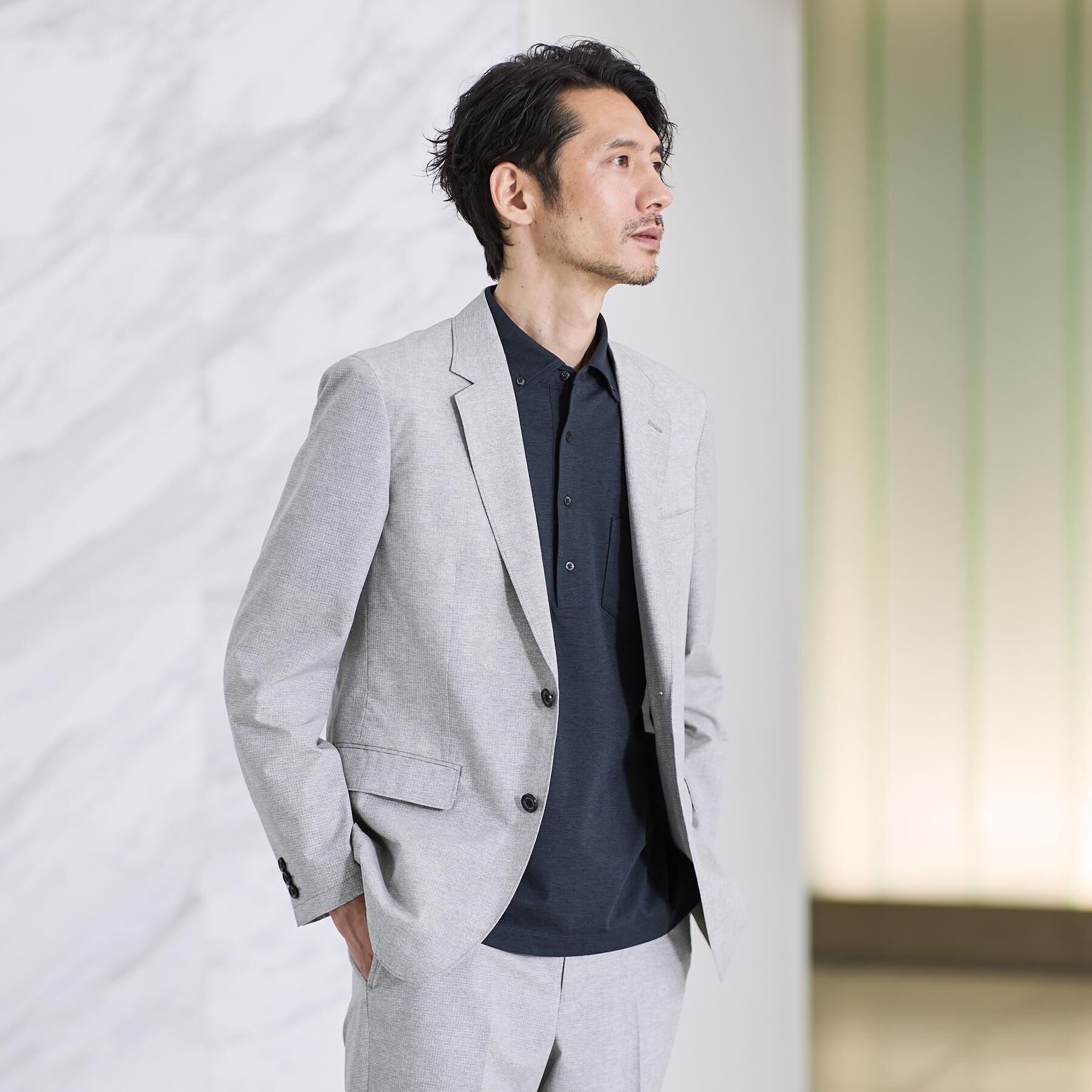 TAKEO KIKUCHI「【抗菌防臭】COOL DOTS（R）ドビープリント ジャケット」|テーラードジャケット|