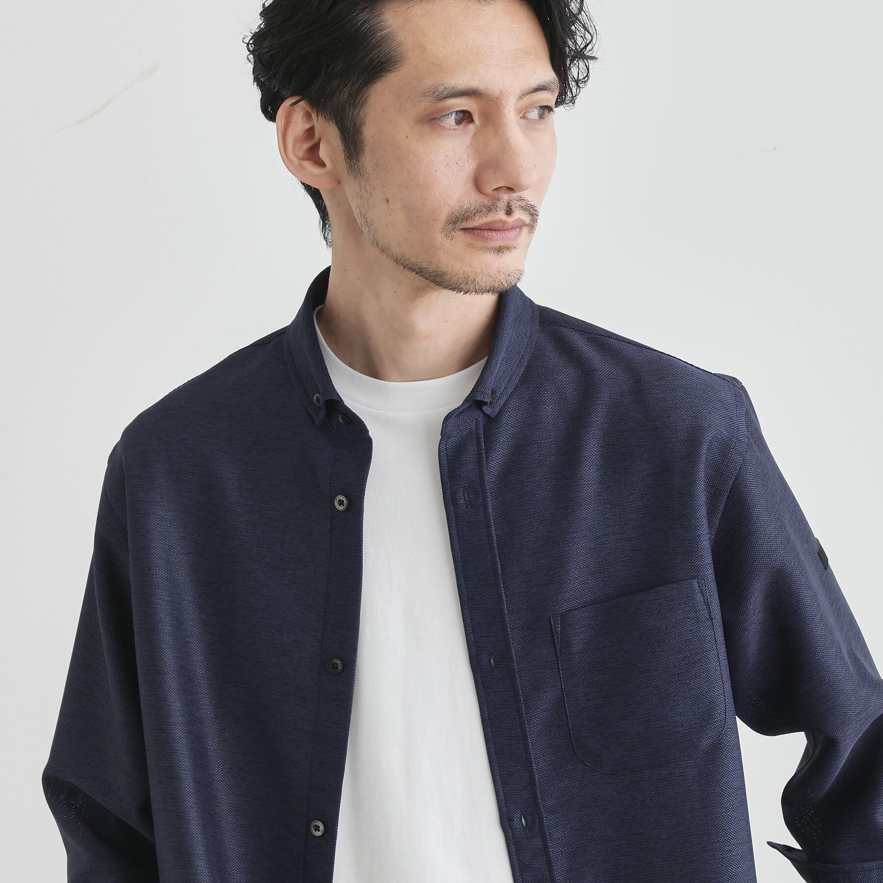 TAKEO KIKUCHI「【Sサイズ～】カラミ織り 7分袖シャツ」|シャツ・ブラウス|