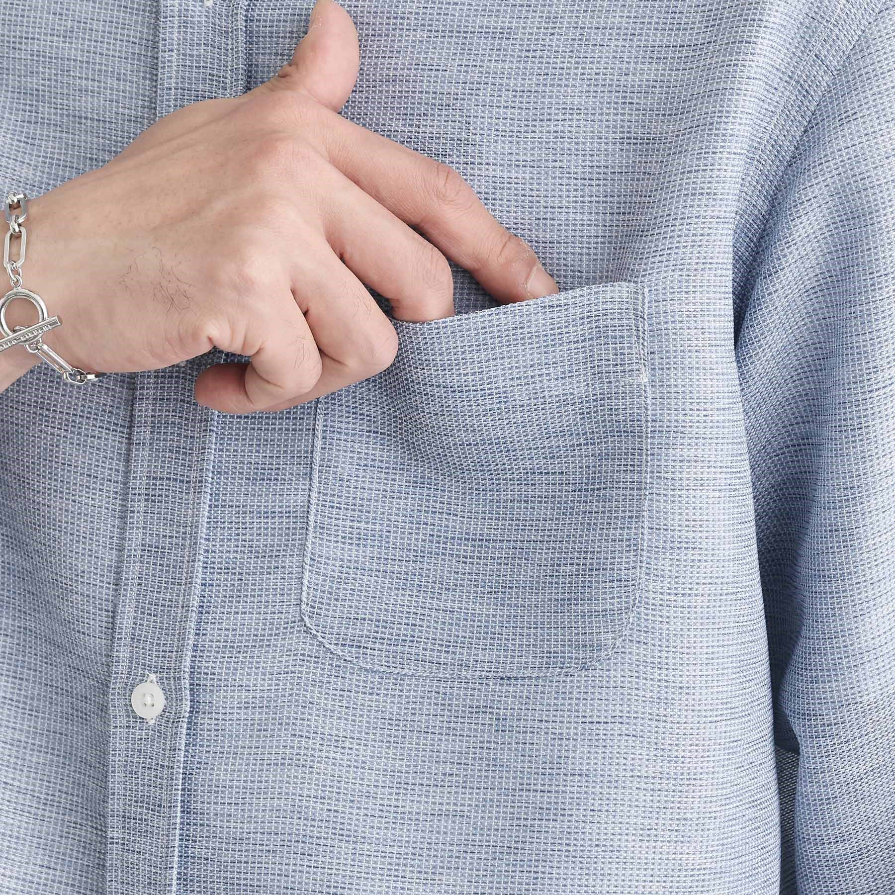 TAKEO KIKUCHI「【Sサイズ～】カラミ織り 7分袖シャツ」|シャツ・ブラウス|