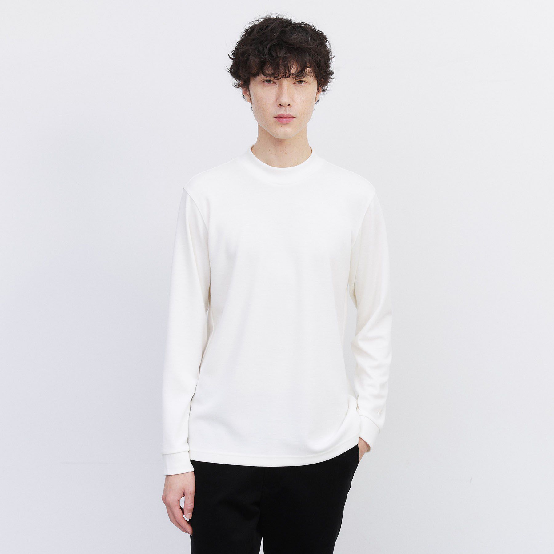 TAKEO KIKUCHI「ウール混 モックネック プルオーバー」|Tシャツ・カットソー|ホワイト(001)