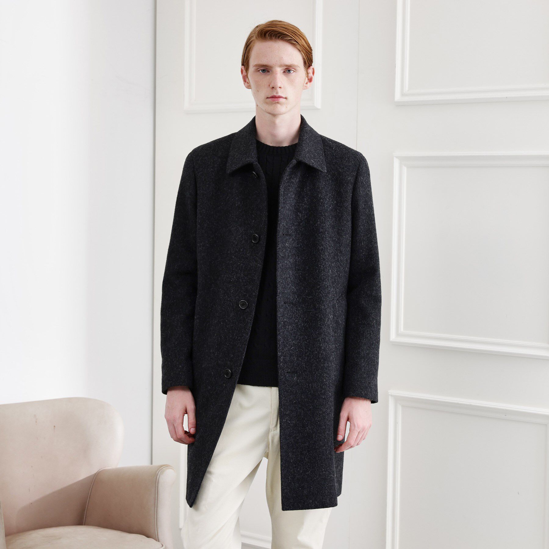 TAKEO KIKUCHI「【LIMITED】ウール混ステンカラーコート」|ステンカラーコート|チャコールグレー(0