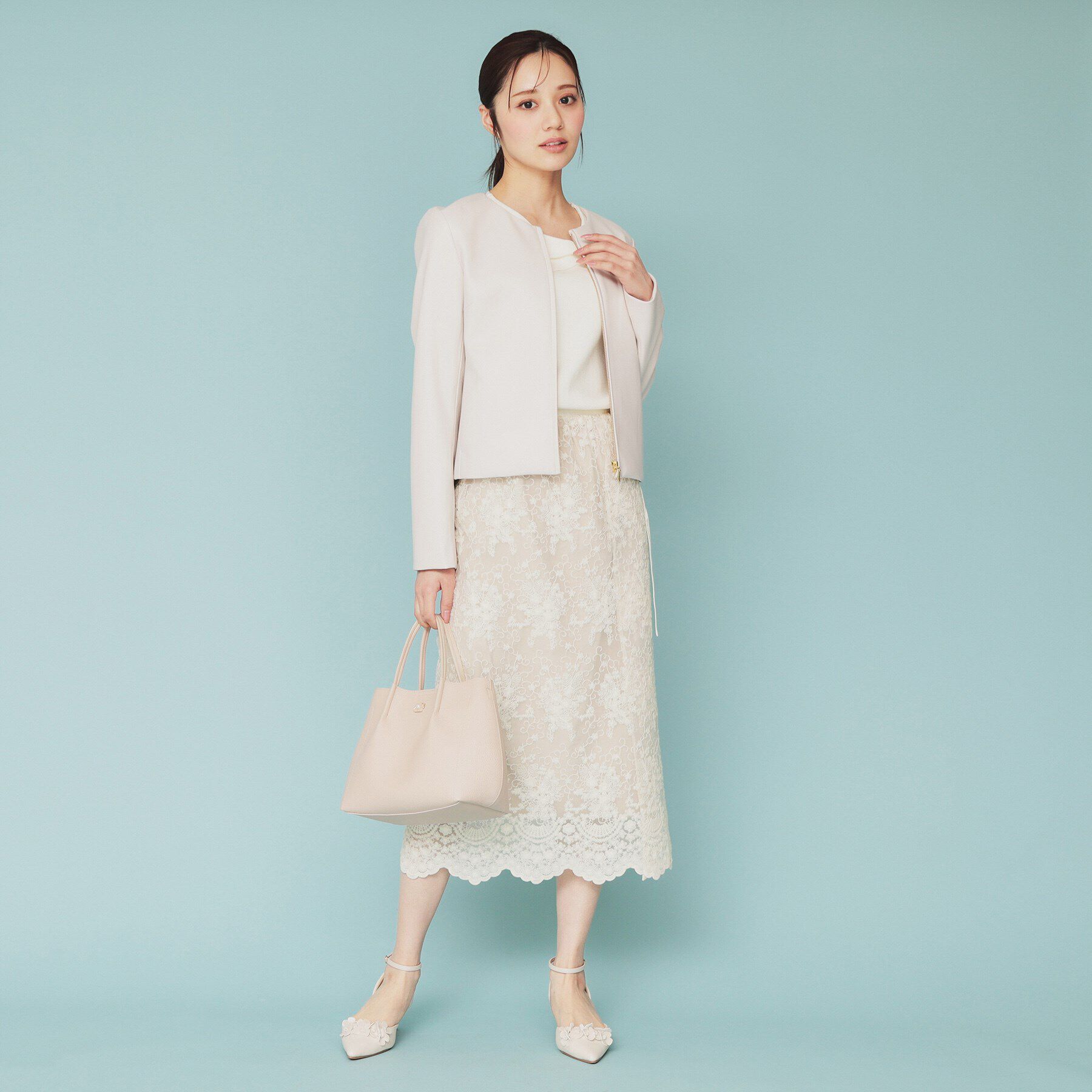 index「シアーフラワー刺繍ラップ風スカート【洗濯機洗い可】」|スカート|