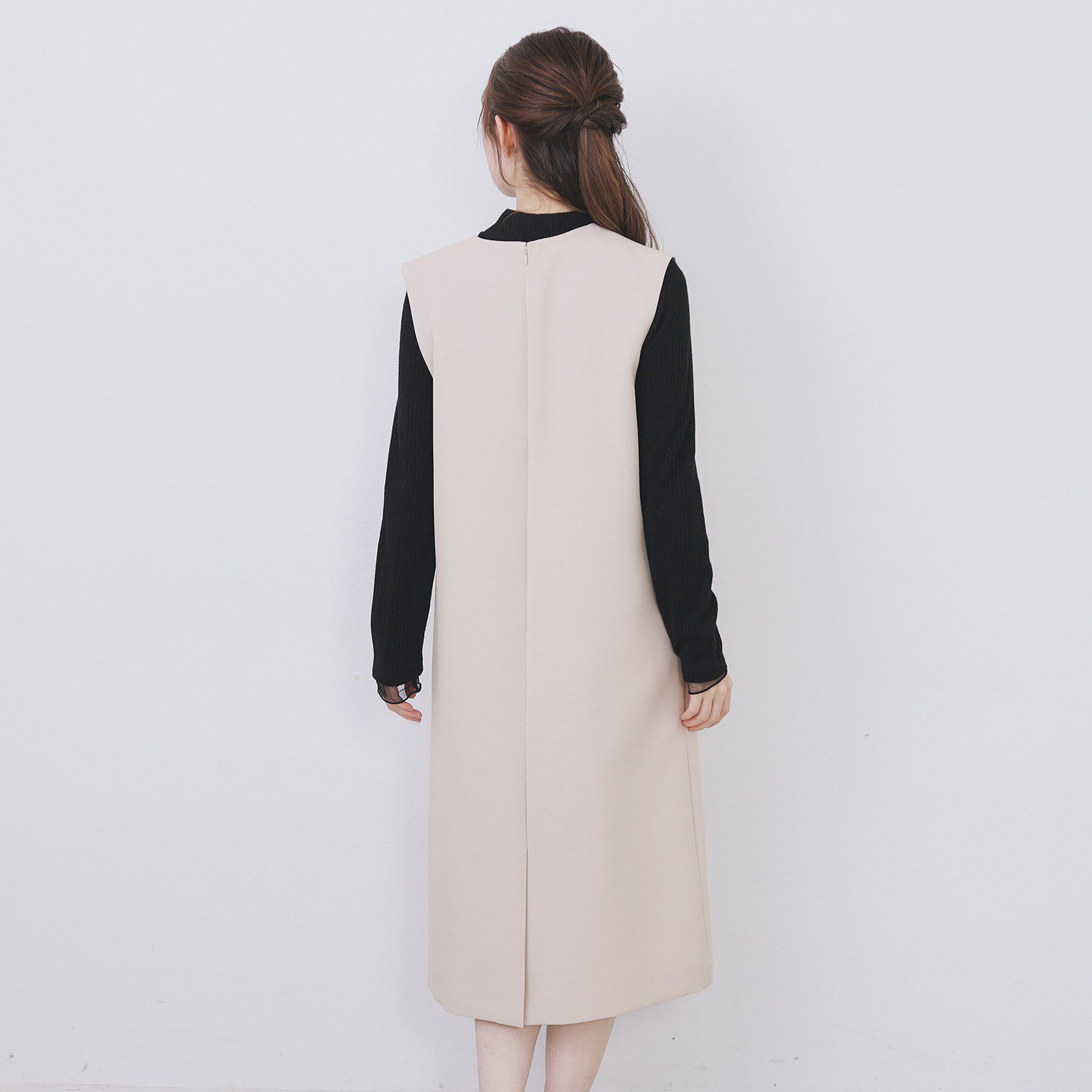 index「キーネックジャンスカ【洗濯機OK/防シワ/イージーアイロン】」|ワンピース|