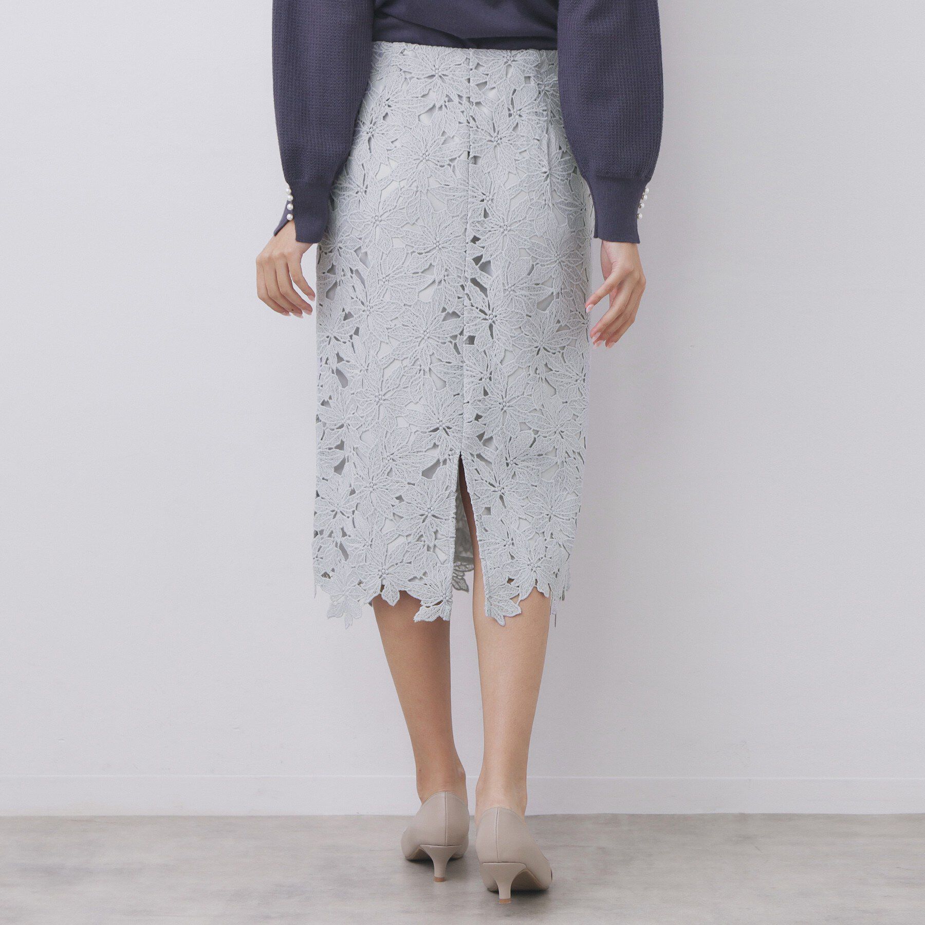 index「フラワーレースタイトスカート【洗濯機OK】」|スカート|