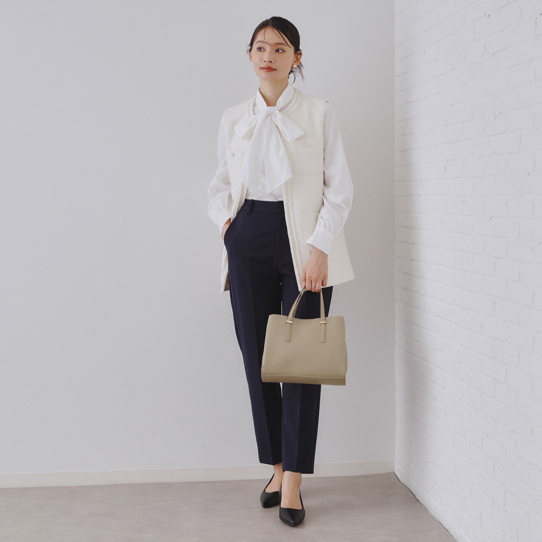 OPAQUE.CLIP「【2WAY】フロントバースクエアデザインミドルバッグ」|ハンドバッグ|