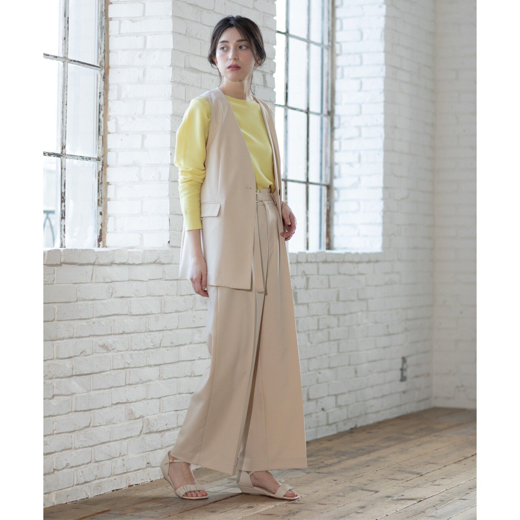 OPAQUE.CLIP「ベルト付きタックワイドパンツ/セットアップ対応【洗濯機洗い可】」|その他|