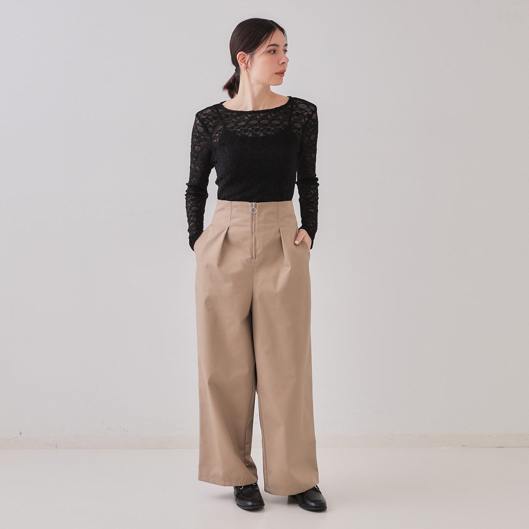 OPAQUE.CLIP「シアーレーストップス【洗濯機洗い可】」|Tシャツ・カットソー|