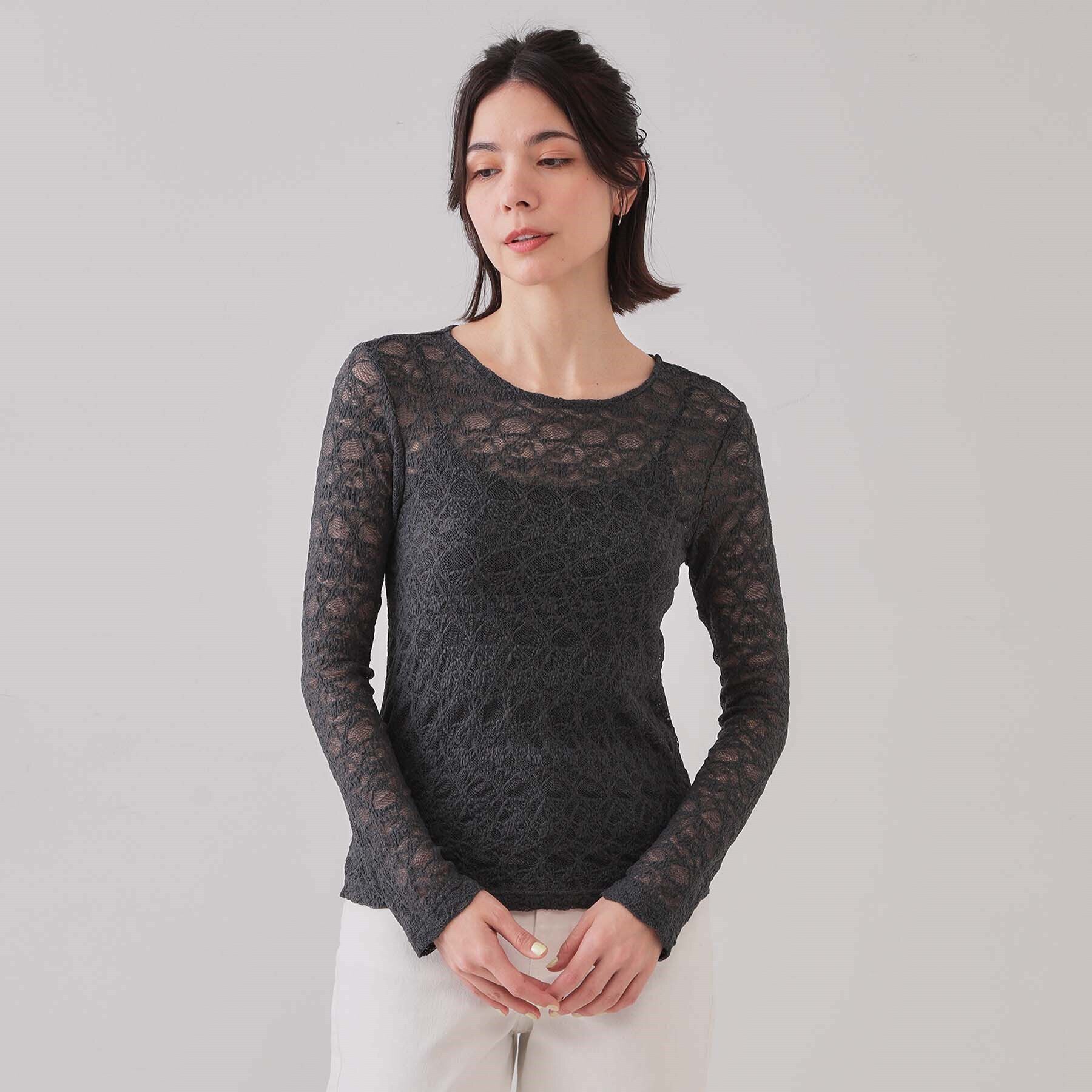 OPAQUE.CLIP「シアーレーストップス【洗濯機洗い可】」|Tシャツ・カットソー|