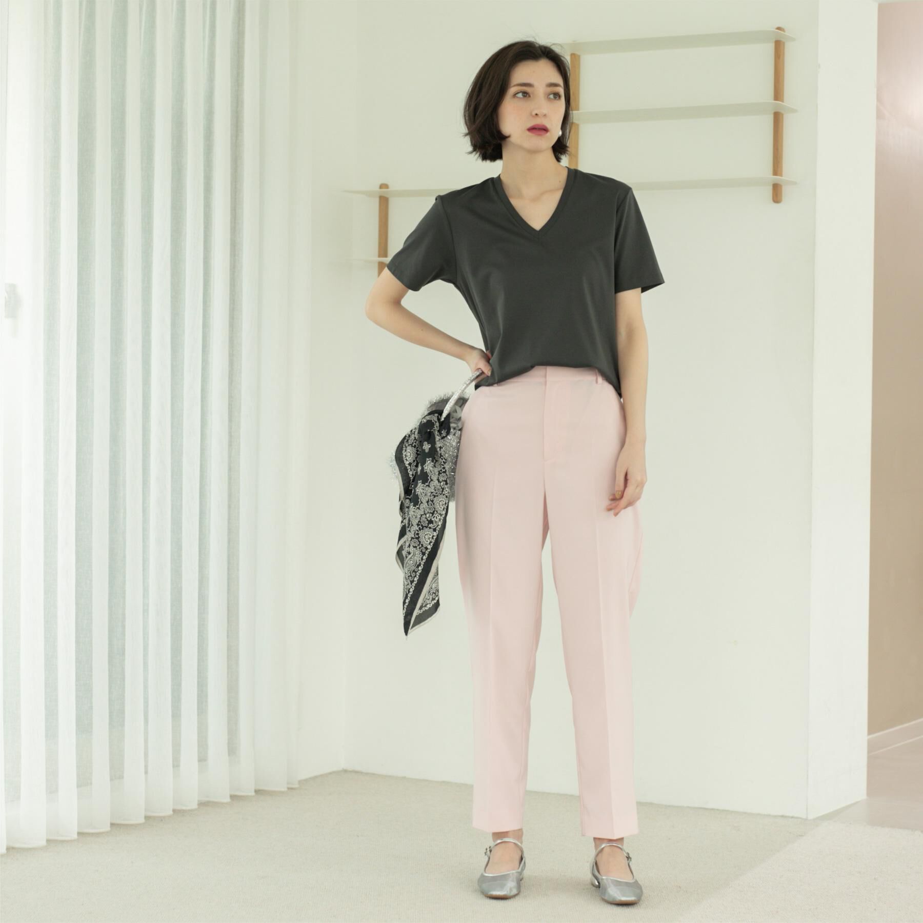 OPAQUE.CLIP「ストレッチリネンライク美脚テーパードパンツ【洗濯機洗い可/吸水速乾】」|その他|