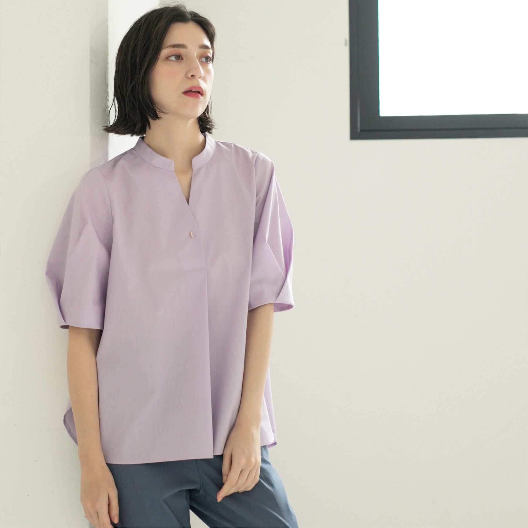 OPAQUE.CLIP「スキッパータックスリーブブラウス【洗濯機洗い可】」|シャツ・ブラウス|