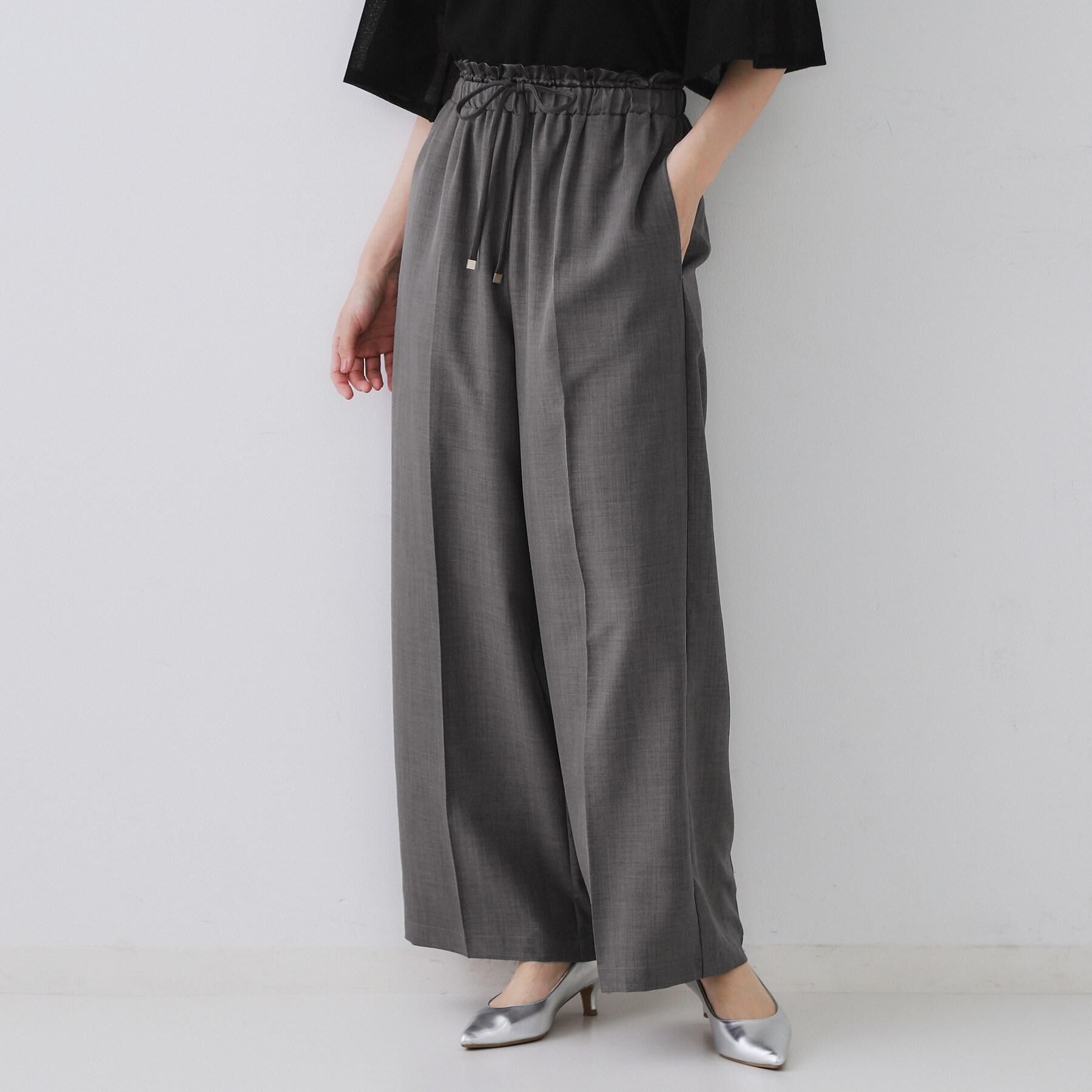 OPAQUE.CLIP「ウエストサテン使いイージーワイドパンツ【洗濯機洗い可】」|その他|