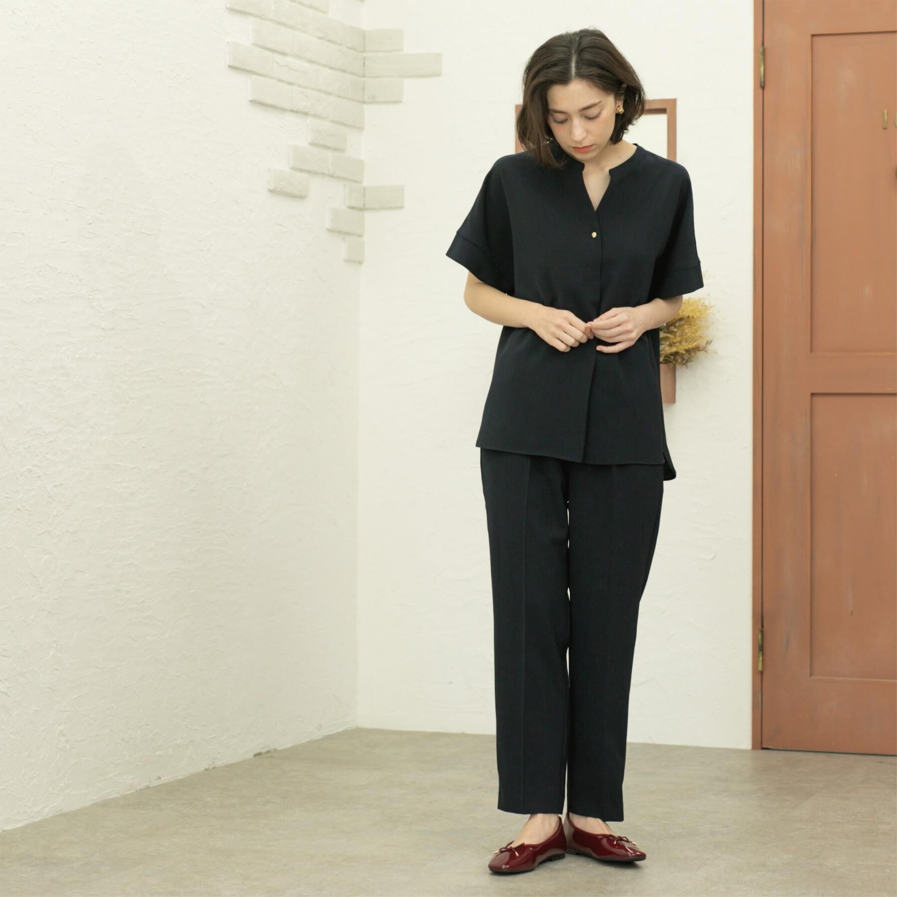 OPAQUE.CLIP「美脚イージーテーパードパンツ【防シワ/洗濯機洗い可/抗ピル/ストレッチ】《丈が選べる/SS-LLサイ」|その他|