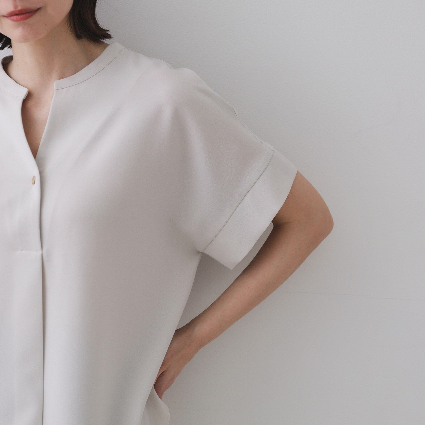 OPAQUE.CLIP「スキッパーブラウス【防シワ/ストレッチ/洗濯機OK】《5色展開/SS-LLサイズ/セットアップ対応》」|シャツ・ブラウス|