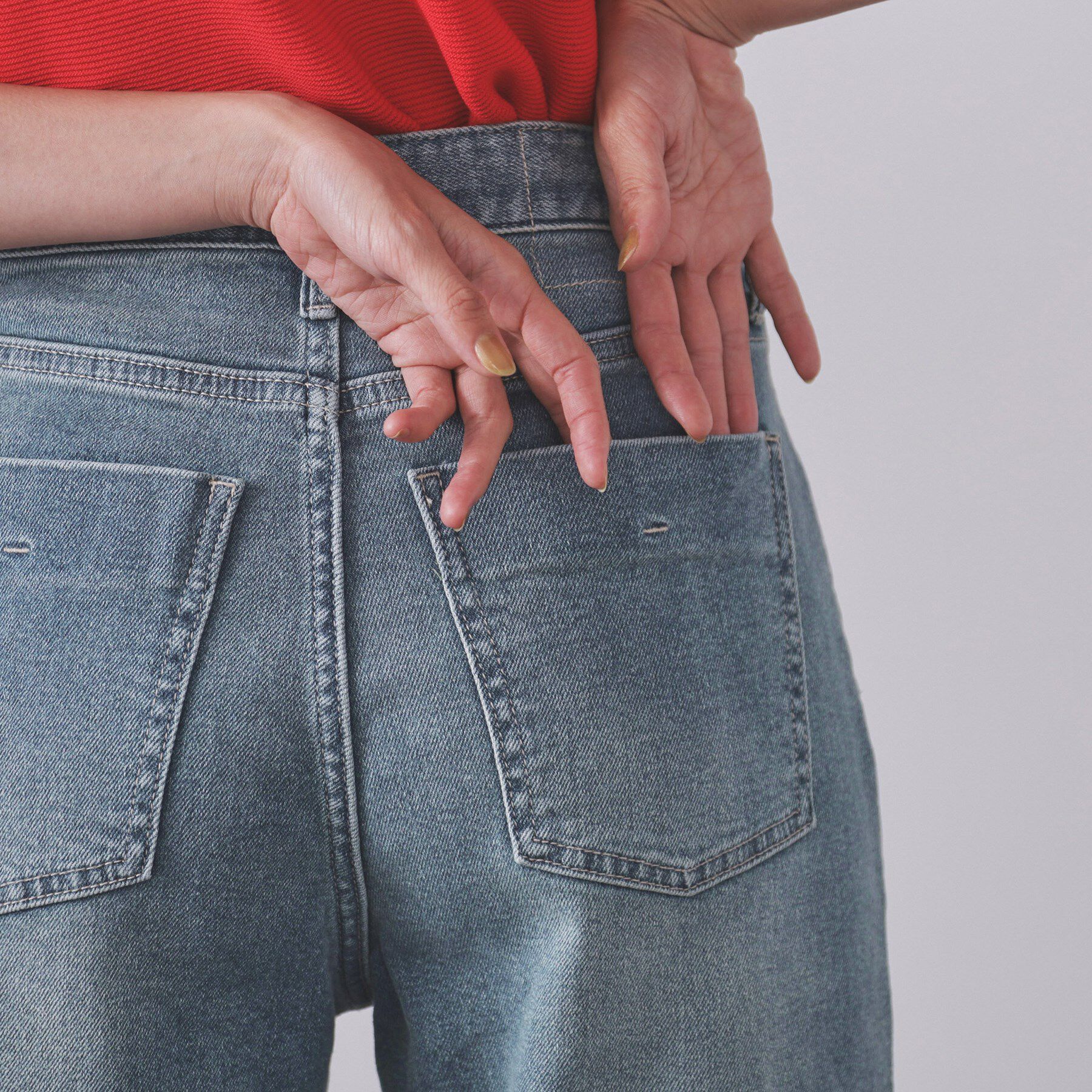 OPAQUE.CLIP「ストレッチストレートデニム【洗濯機洗い可】」|デニム|