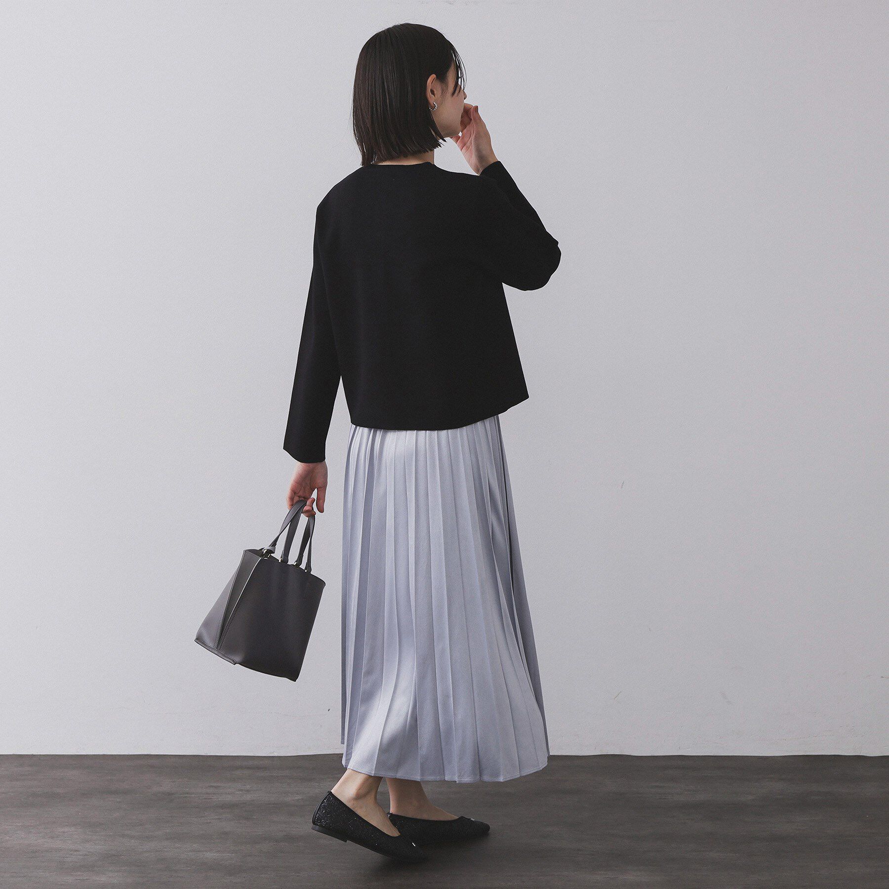 OPAQUE.CLIP「フェイクスウェードプリーツスカート【静電気防止加工/洗濯機OK】」|スカート|