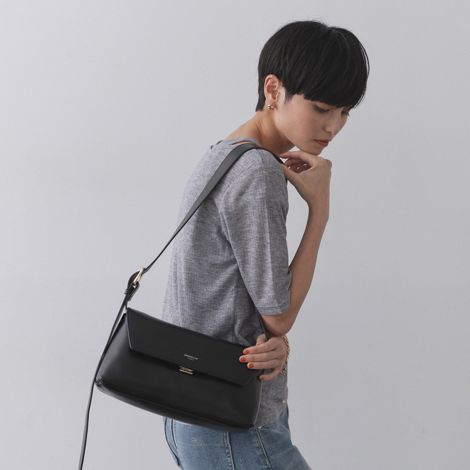 OPAQUE.CLIP「【3WAY】スムース合皮ワイドボディバッグ」|その他|