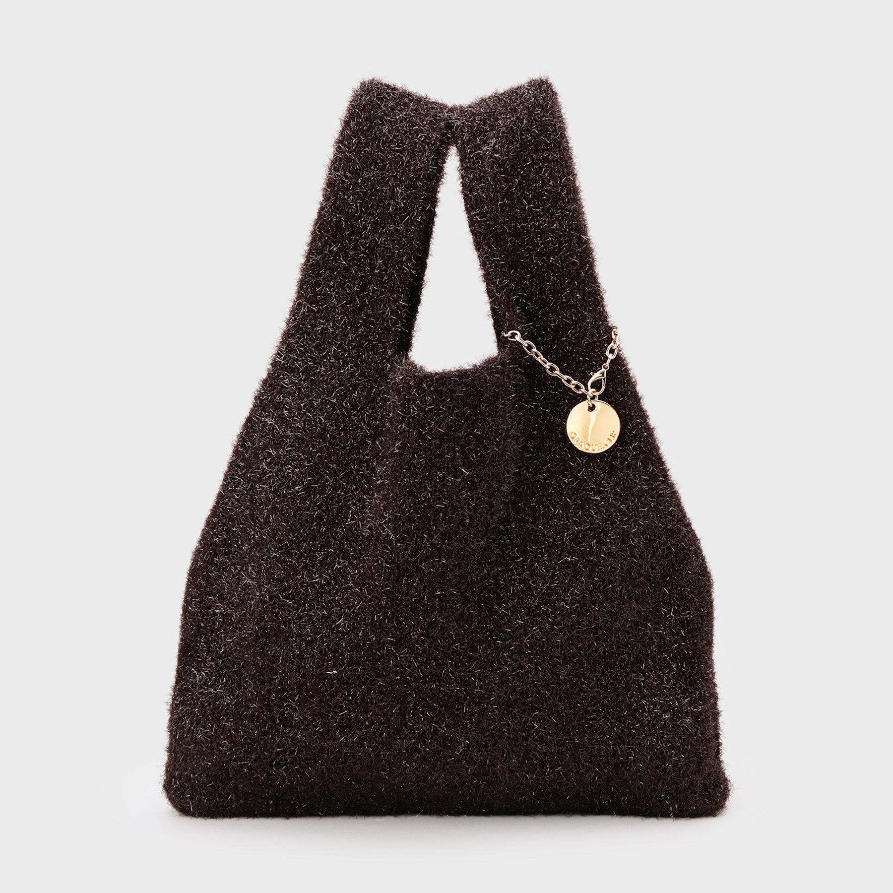 OPAQUE.CLIP「メタルチャーム付きラメニットバッグ」|トートバッグ|