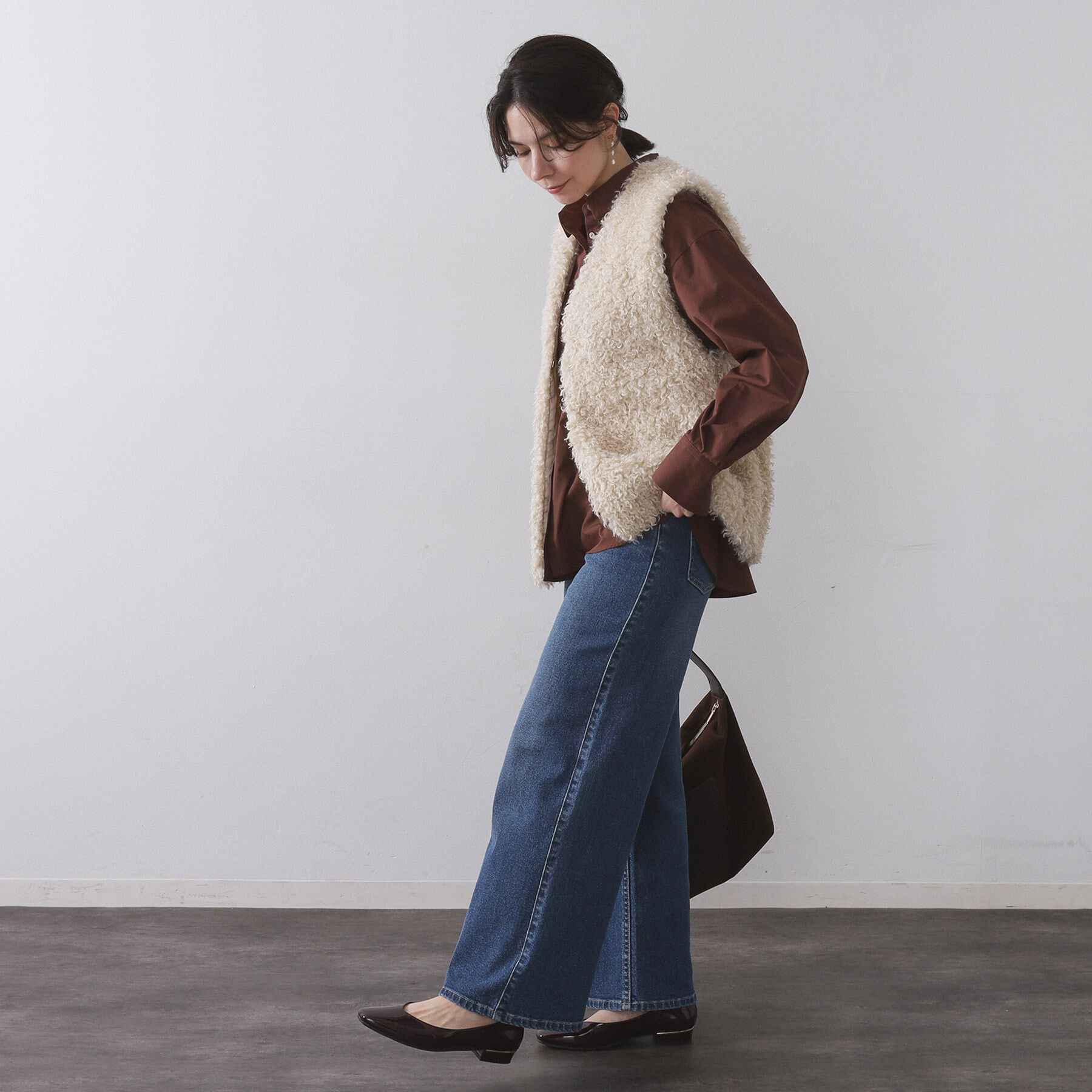 OPAQUE.CLIP「カーリーフェイクファーベスト【洗濯機OK】」|ベスト・ジレ|