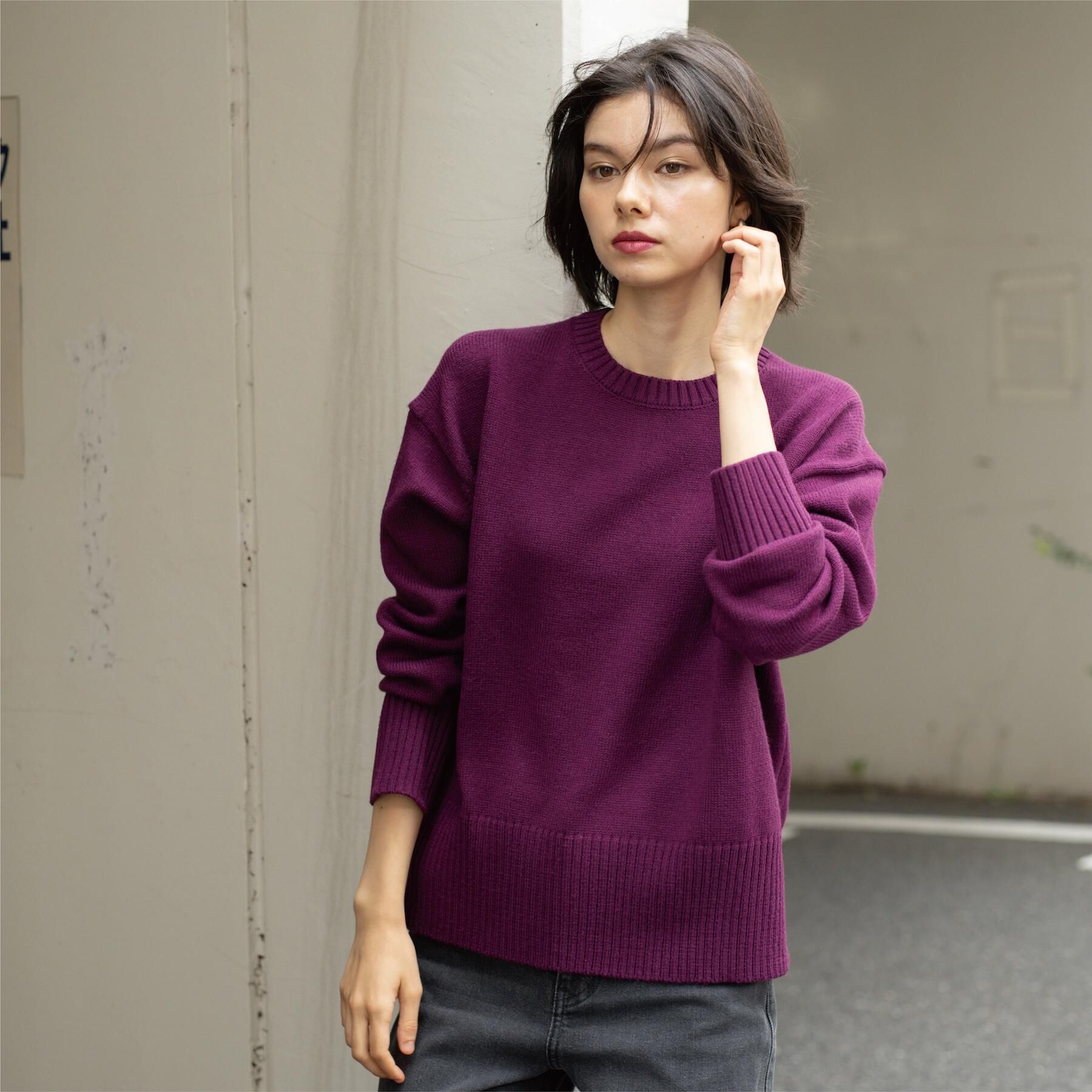 OPAQUE.CLIP「バックボタンリラクシーニット【洗濯機OK】」|ニット・セーター|