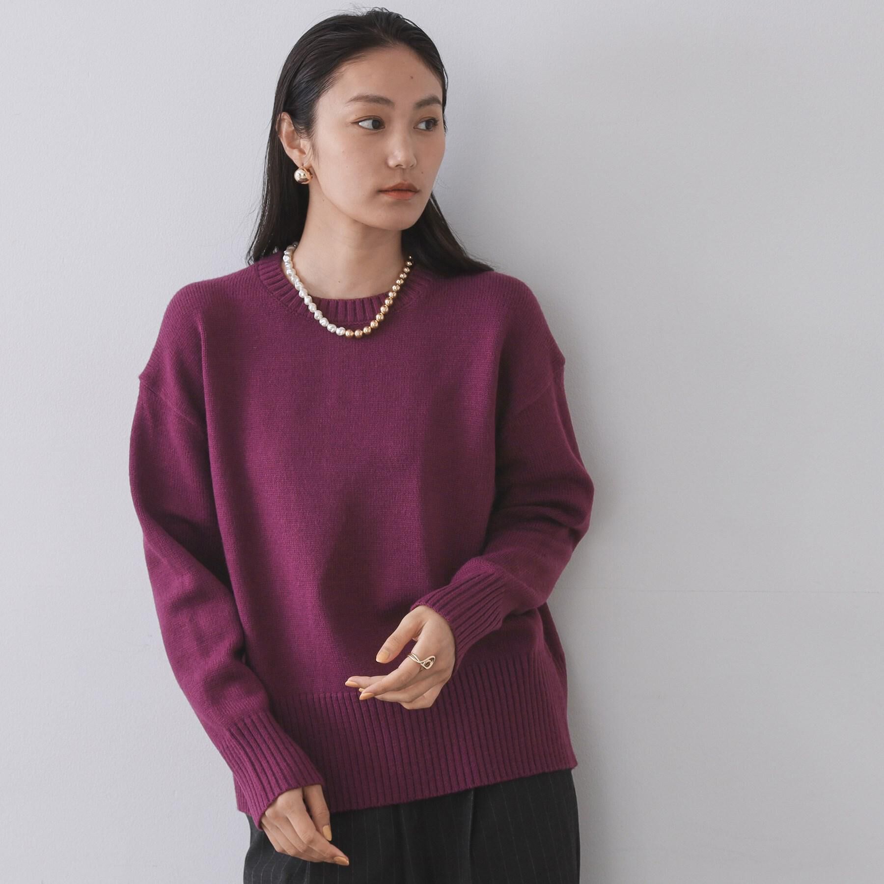 OPAQUE.CLIP「バックボタンリラクシーニット【洗濯機OK】」|ニット・セーター|