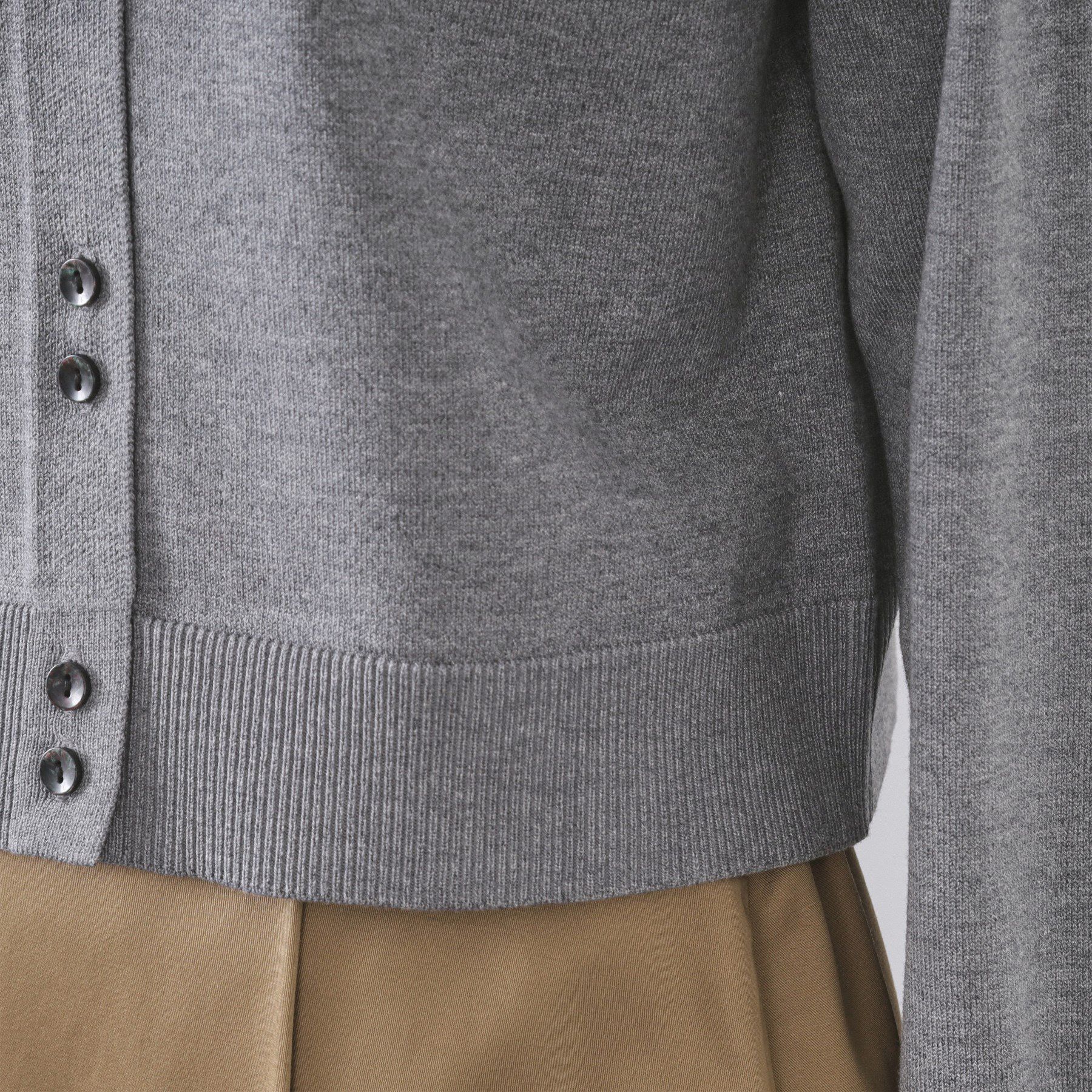 OPAQUE.CLIP「袖口ドッキング ポロ衿デザインニット【洗濯機OK】」|ニット・セーター|