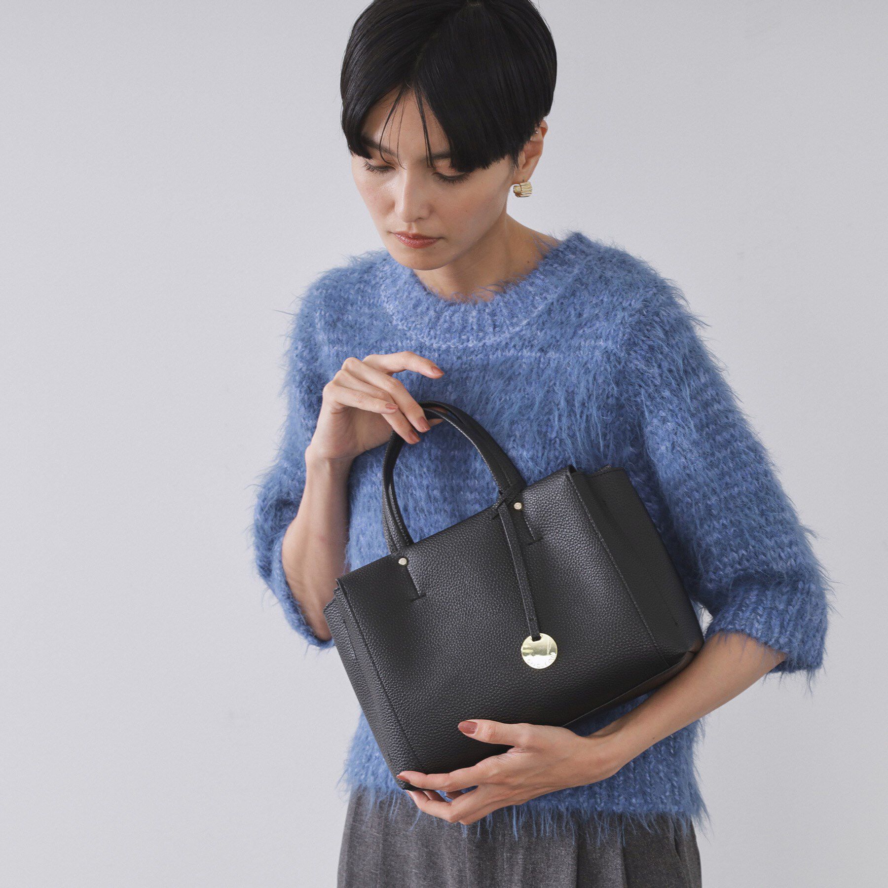 OPAQUE.CLIP「【2WAY/人間工学】シュリンクミドルトートバッグ」|トートバッグ|