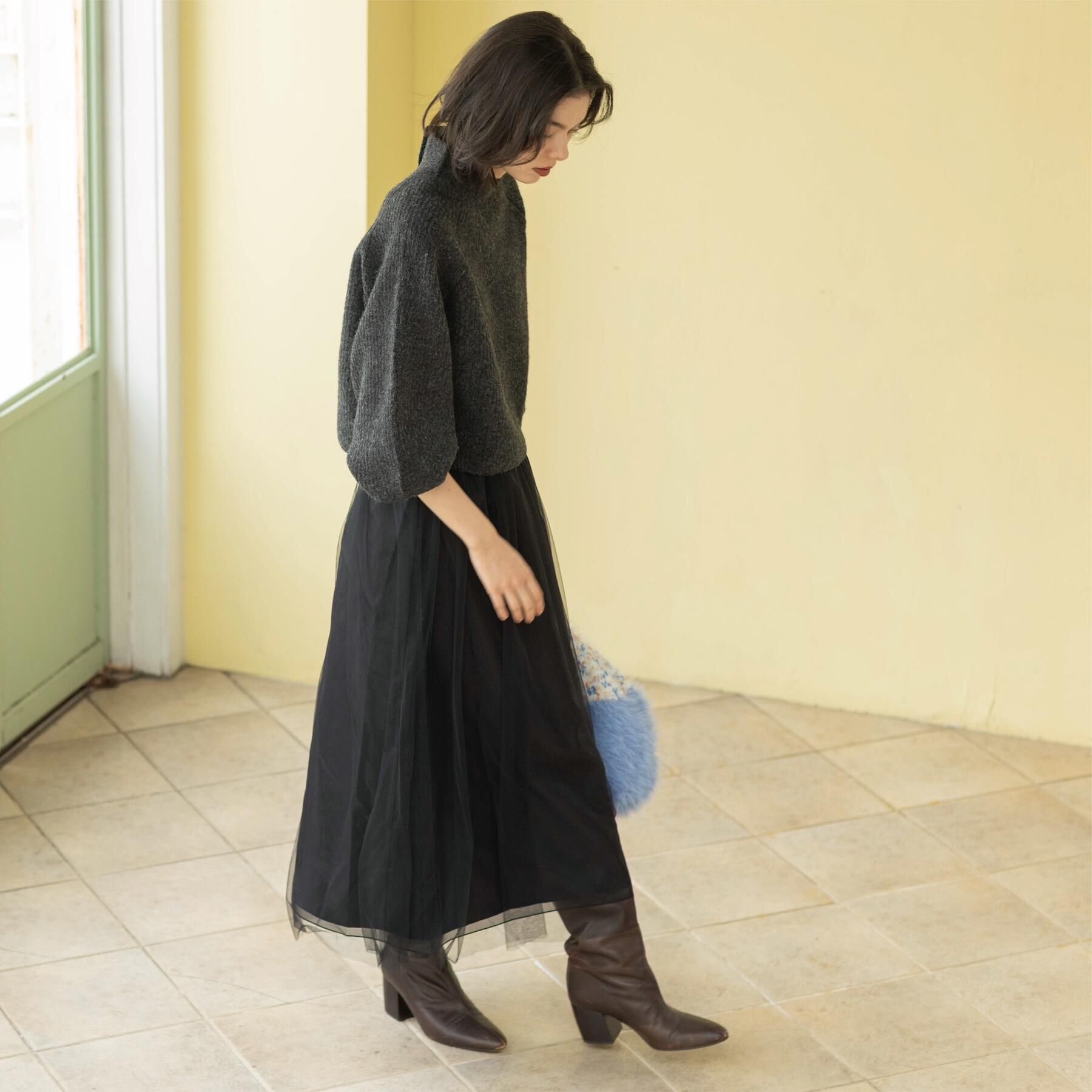 OPAQUE.CLIP「チュールイージーギャザースカート【洗濯機OK】」|スカート|