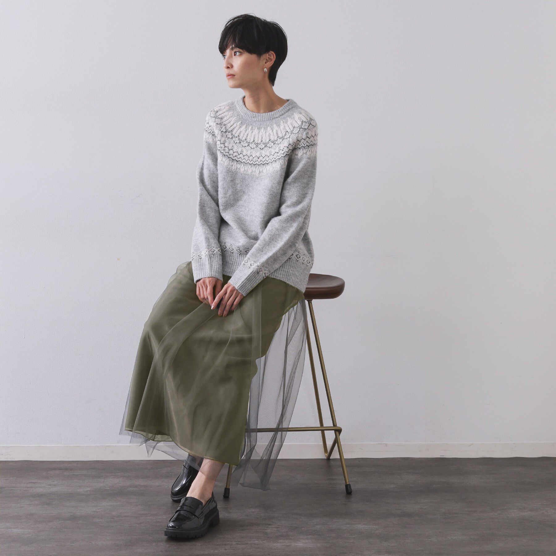 OPAQUE.CLIP「チュールイージーギャザースカート【洗濯機OK】」|スカート|